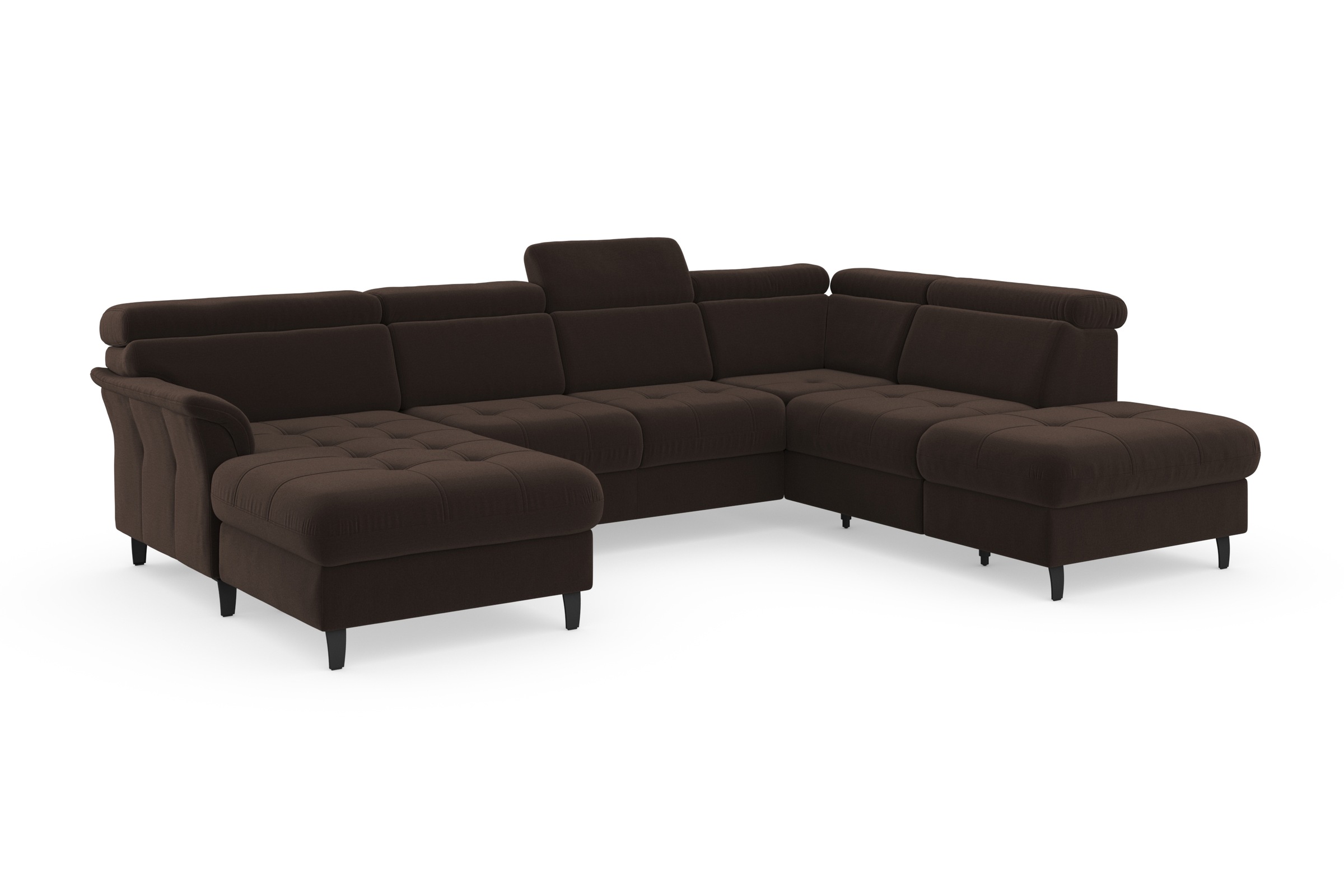 sit&more Wohnlandschaft »Marano U-Form«, inklusive Kopfteilverstellung, wahlweise mit Bettfunktion, Bettkasten