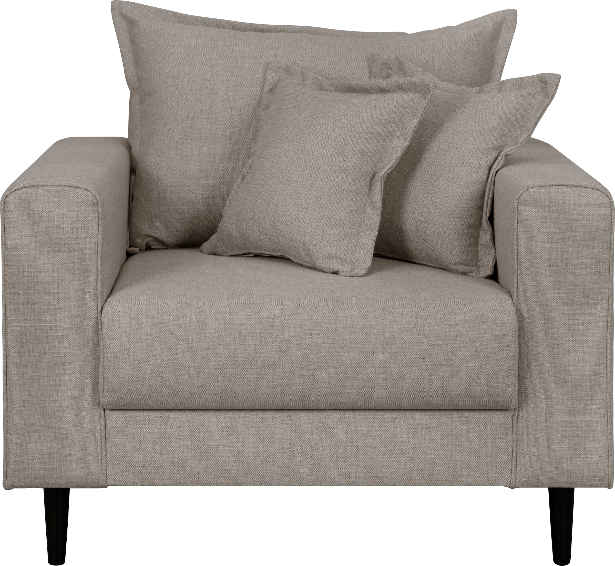 Home affaire Sessel »VEYRAS Loungesessel, Maße B/T/H: 95/84/76 cm« mit Wellenunterfederung, incl. Kissen