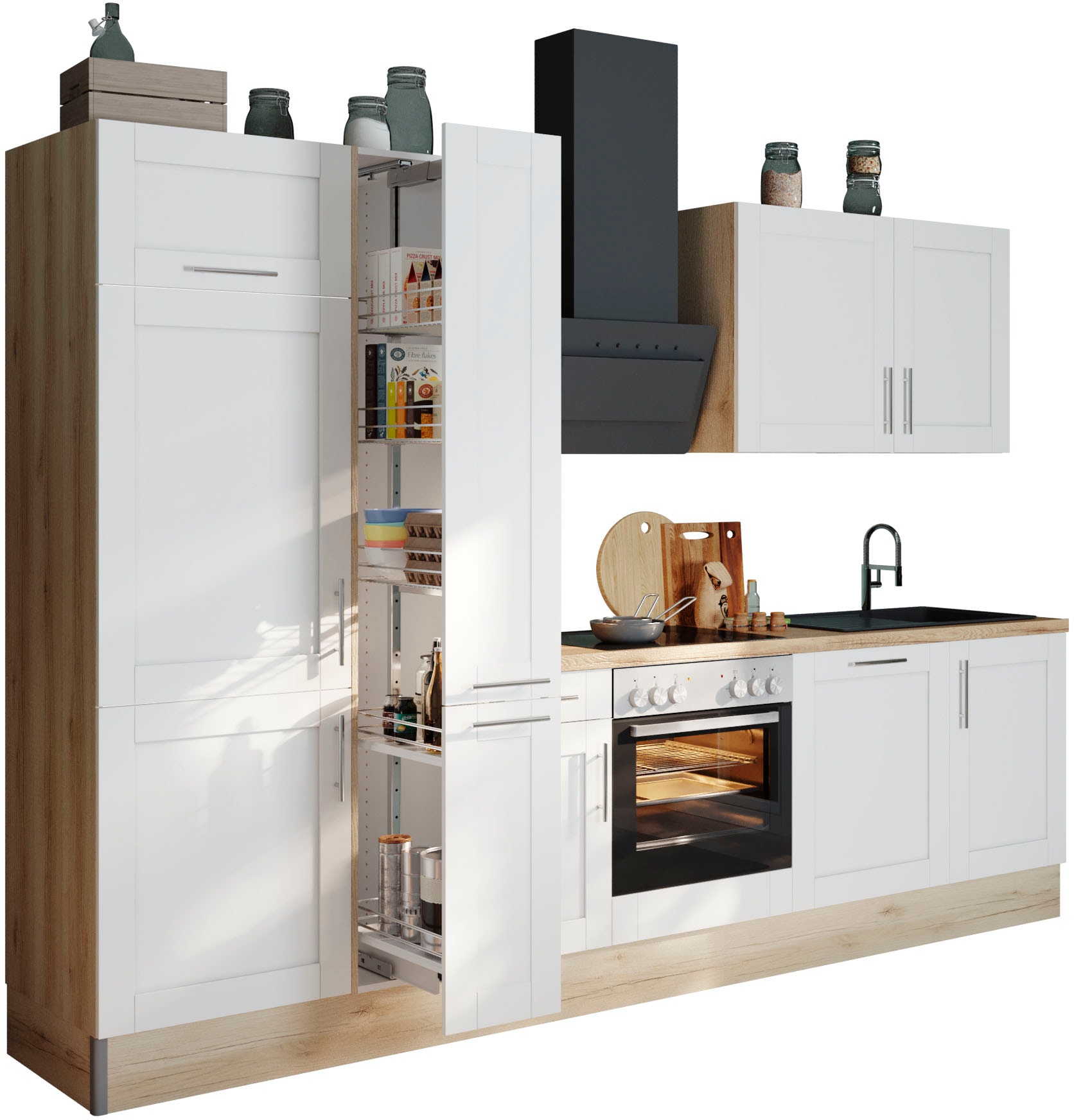 KOCHSTATION Küche »KS-Ahus«, Breite 310 cm,wahlweise mit E-Geräten,MDF Fron günstig online kaufen