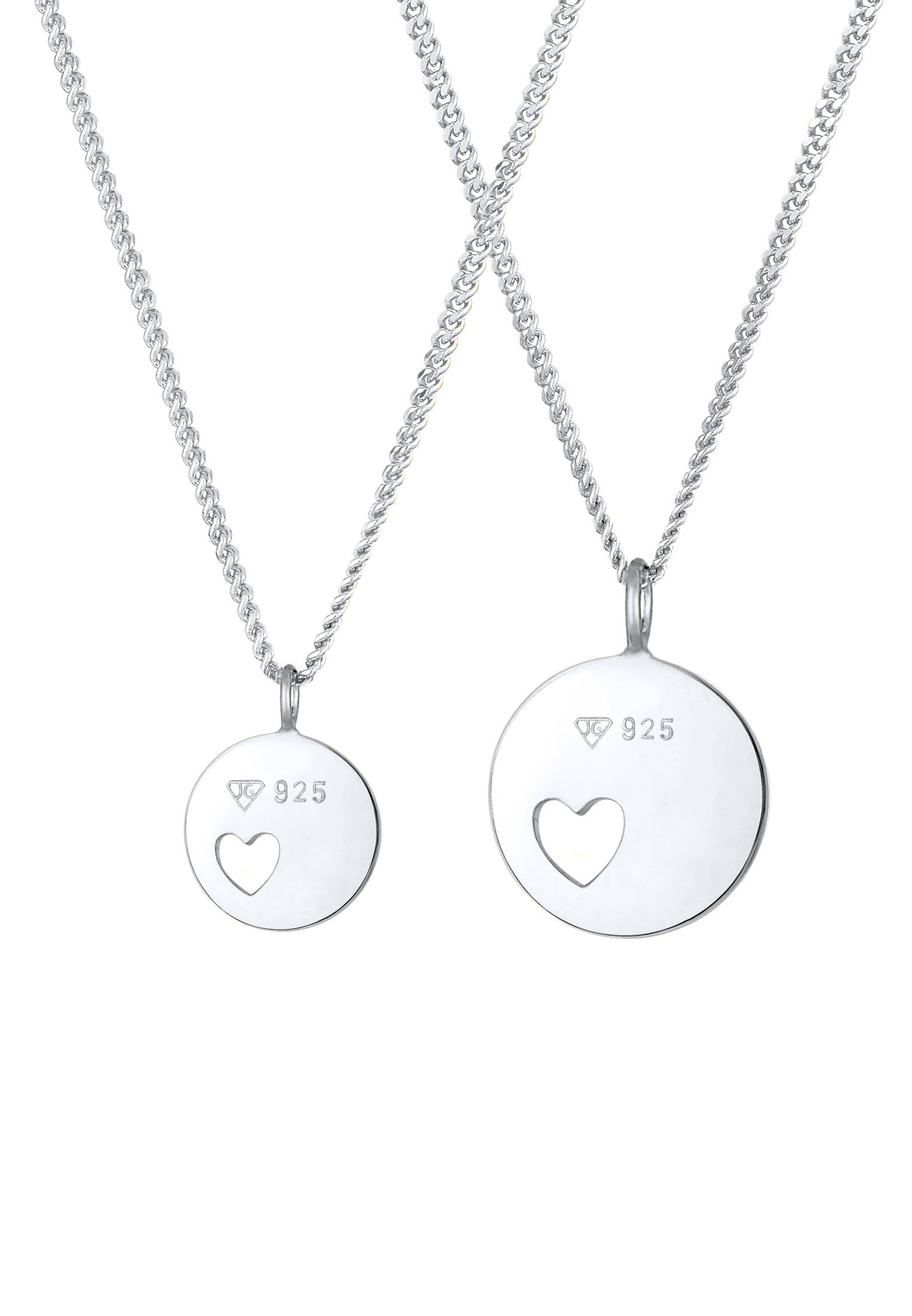 Elli Schmuckset »Plättchen Herz Liebe Mutter Tochter 925 Silber«