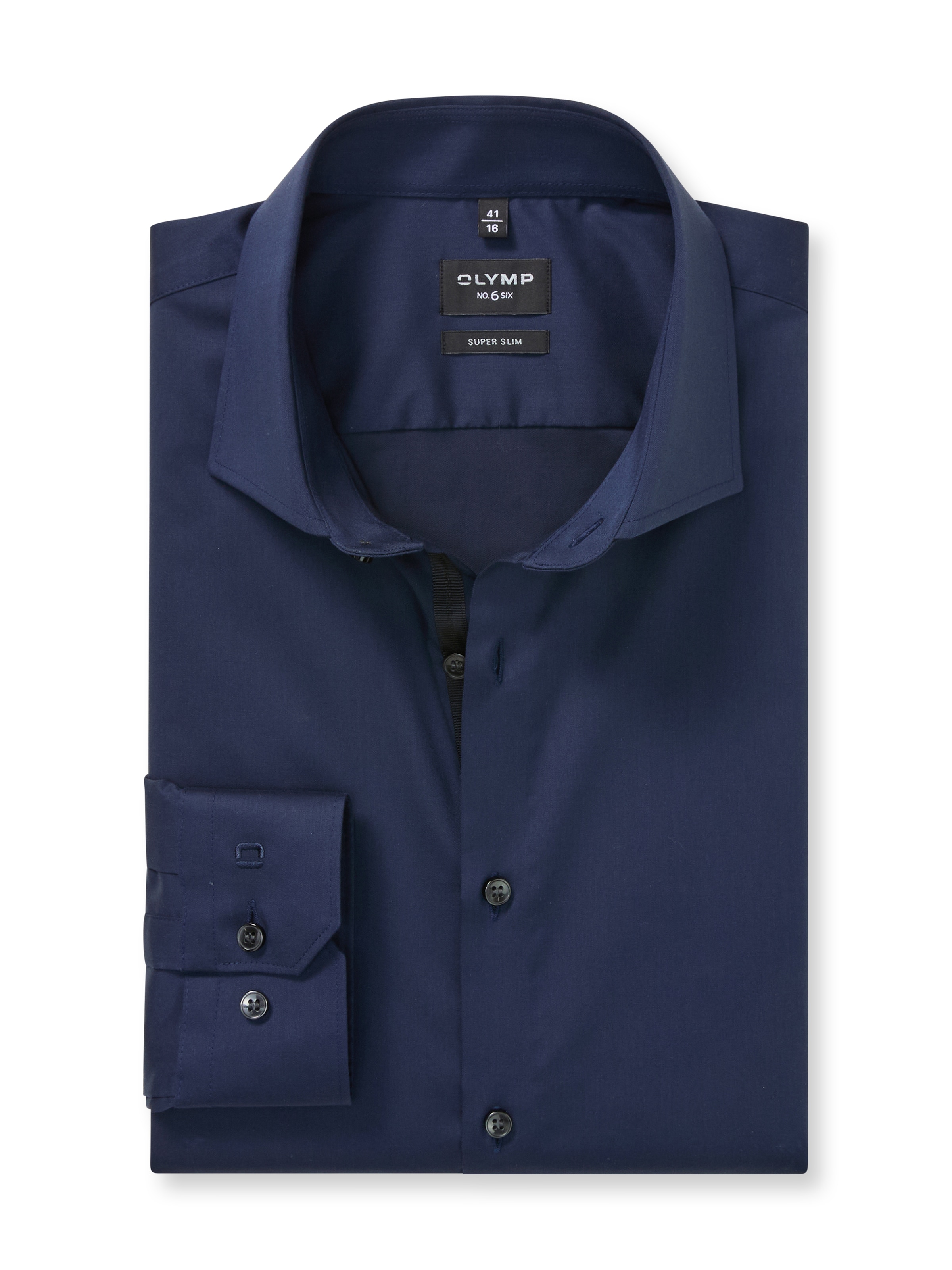 OLYMP Langarmhemd »No. Six« Businesshemd, super slim, Royal-Kentkragen, unifarben