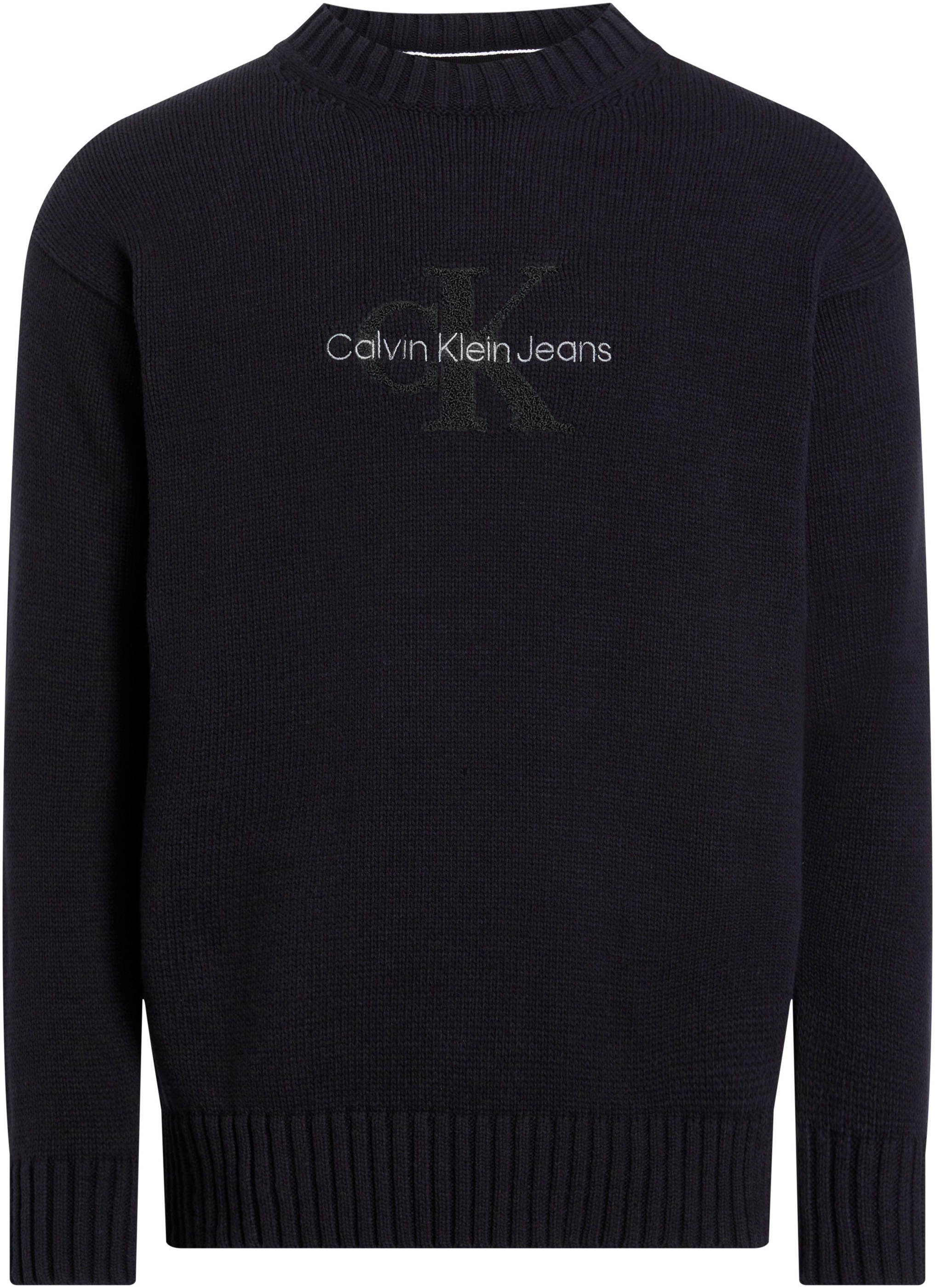 Calvin Klein Jeans Rundhalspullover »CHENILLE MONOLOGO SWEATER«, mit Logostickerei