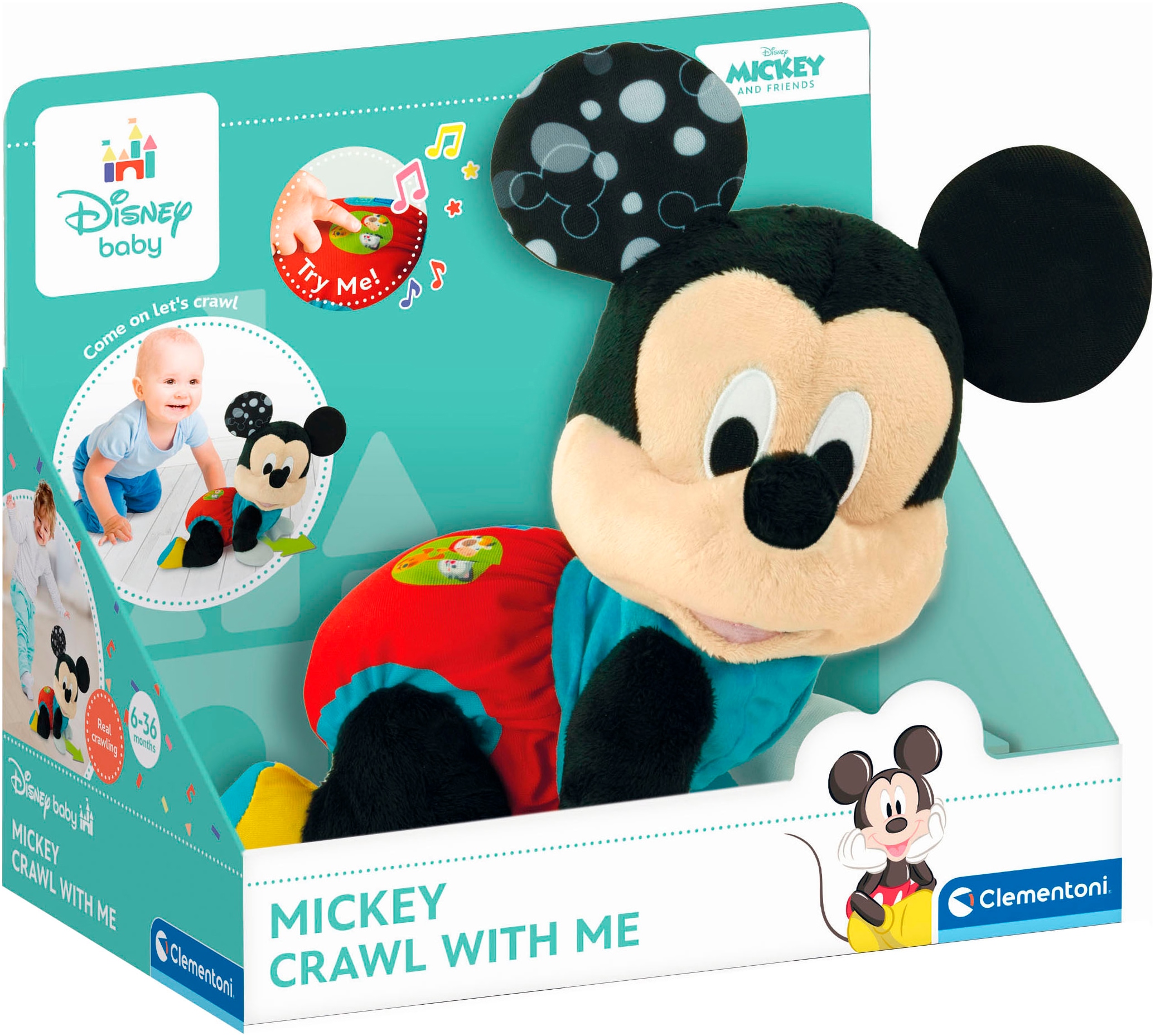 Clementoni® Plüschfigur »Disney Baby, Mickey - Krabbel mit mir« mit Sound
