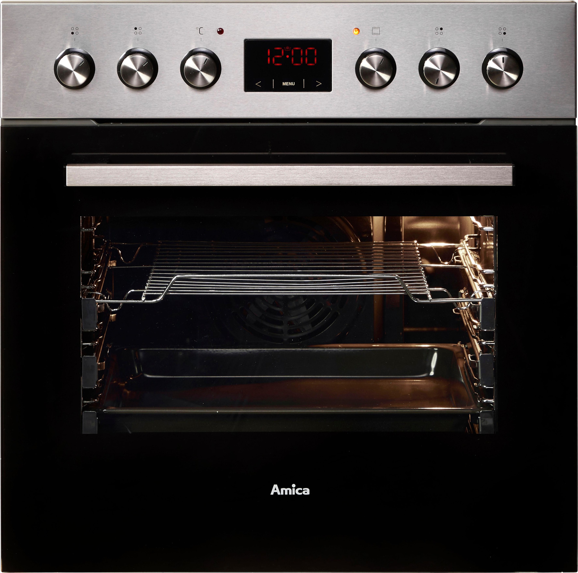 Amica Elektro-Herd-Set »EHC 934 001 E«, mit 3-fach-Teleskopauszug, Simple Steam Reinigungsfunktion, SteamClean