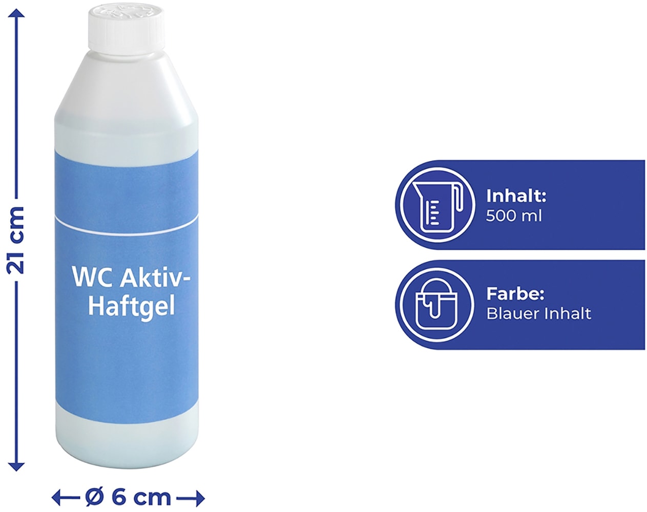 Maximex Reinigungs-Set »WC-Hygiene«, WC-Garnitur mit Randbürste und WC-Aktiv-Haftgel mit Ozean-Duft, 500 ml