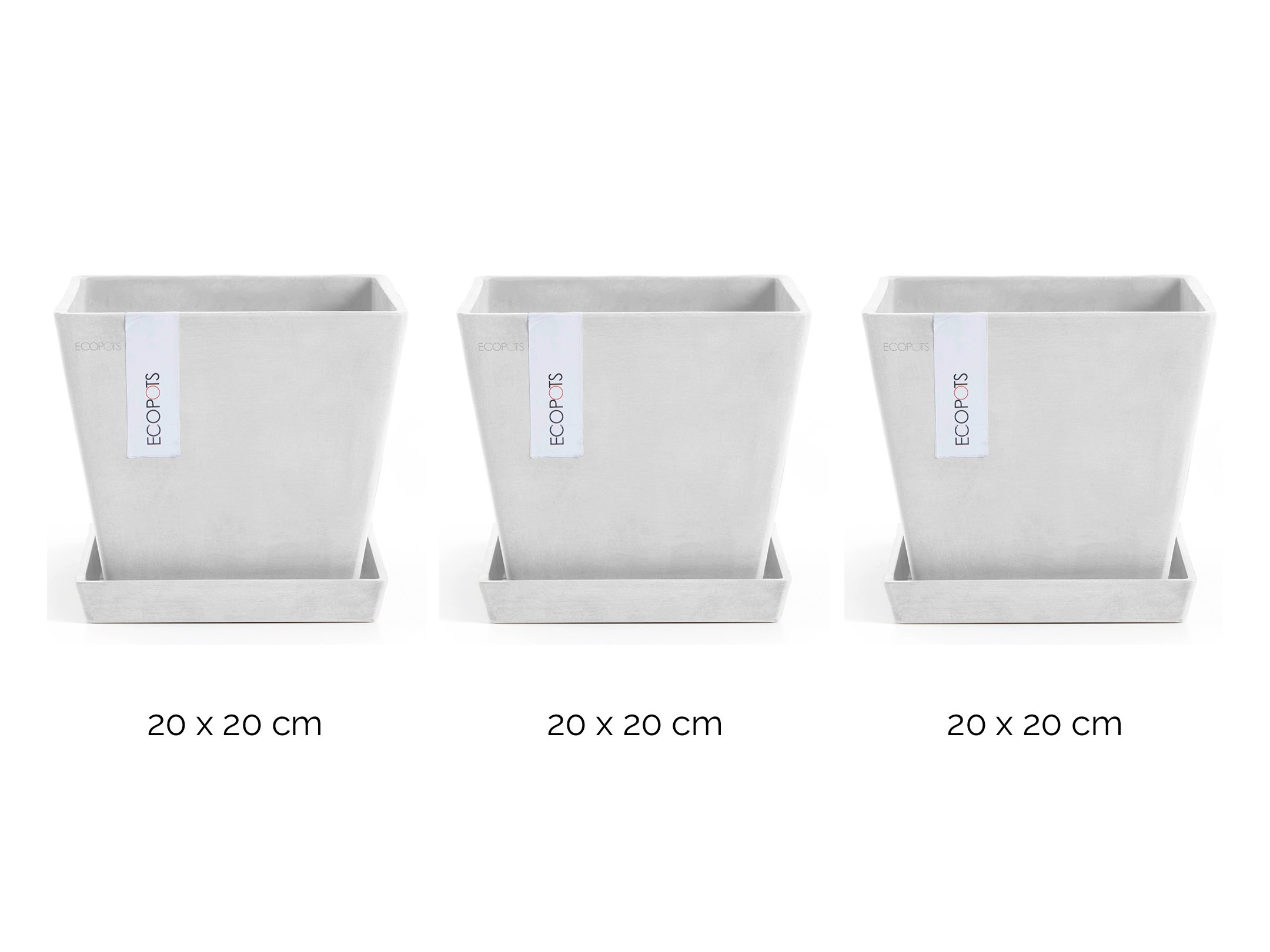 ECOPOTS Blumentopf »Rotterdam«, (Set, 3 St.), mit passenden Untersetzern