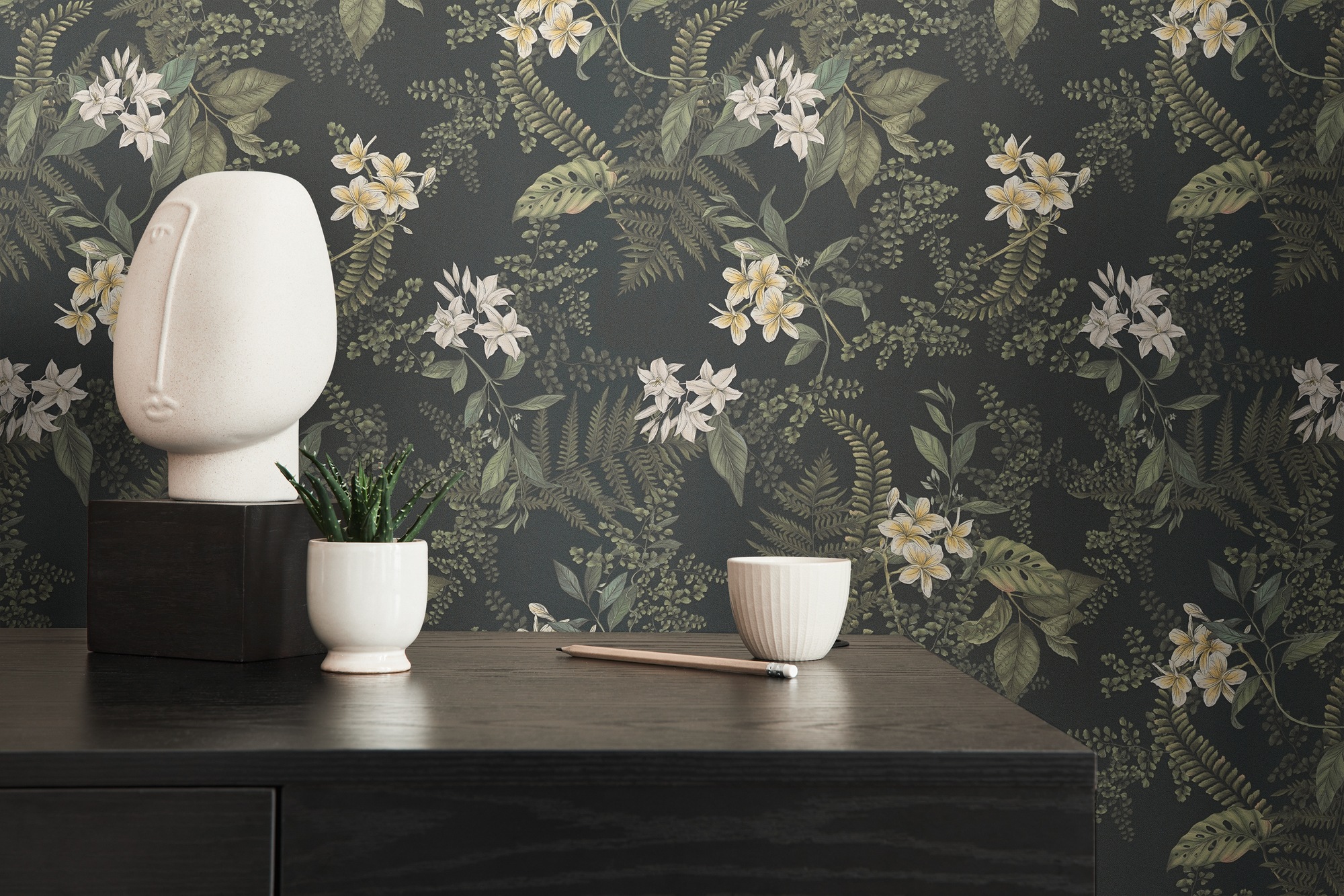 living walls Vliestapete »Drawn Into Nature Pflanzen-Tapete Mustertapete Floral Natur«, matt, Vliestapete Blätter für Schlafzimmer Küche Wohnzimmer Pflanzen Design