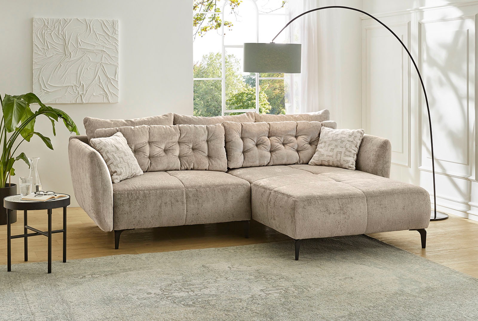Jockenhöfer Gruppe Ecksofa Salo, im Retrolook, mit 5 Rücken-/Zierkissen günstig online kaufen