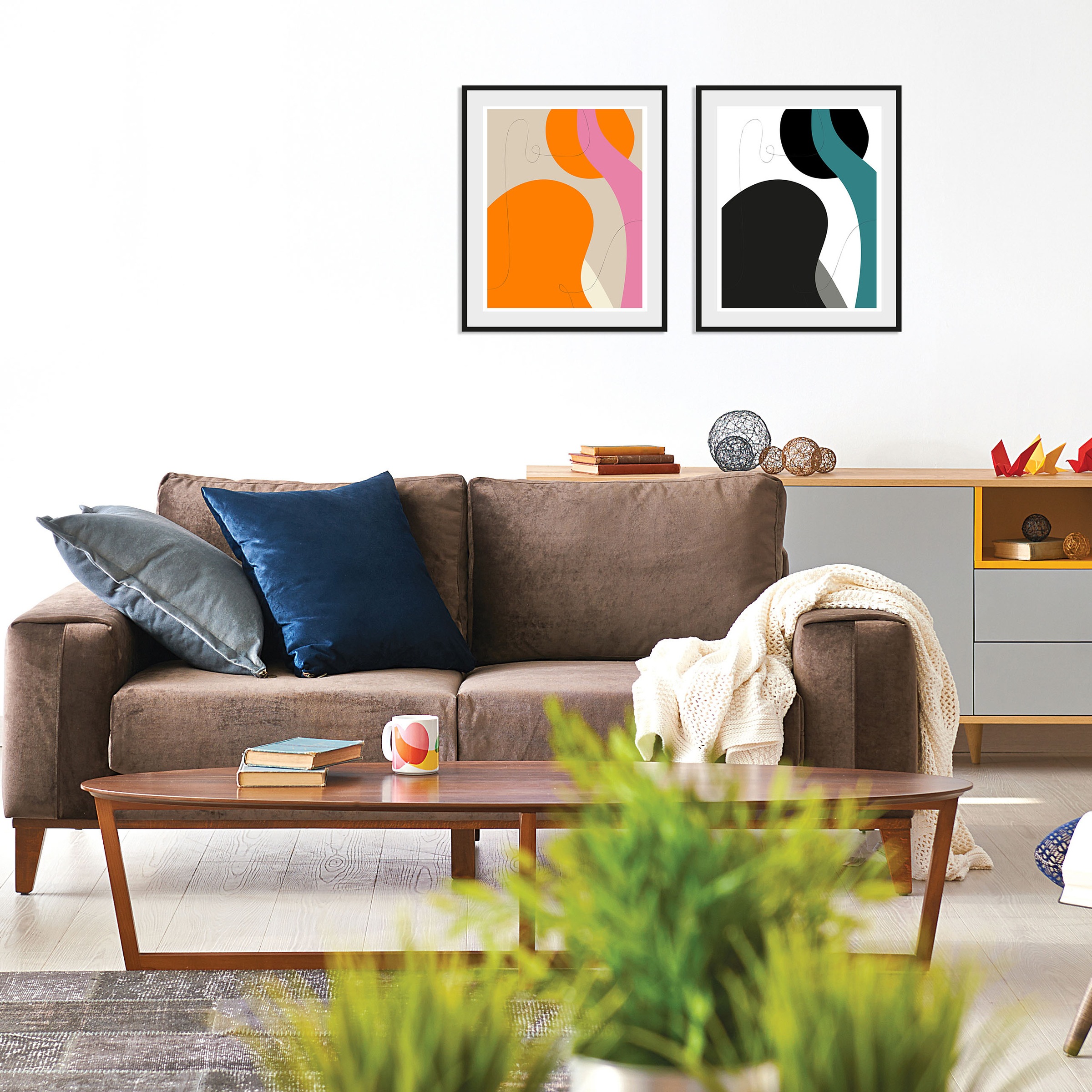 LeGer Home by Lena Gercke Bild »Denise«, Abstrakt-Figuren-Kunst-Gemälde, (1 St.), HD Premium Poster-Druck inkl. Holzrahmen