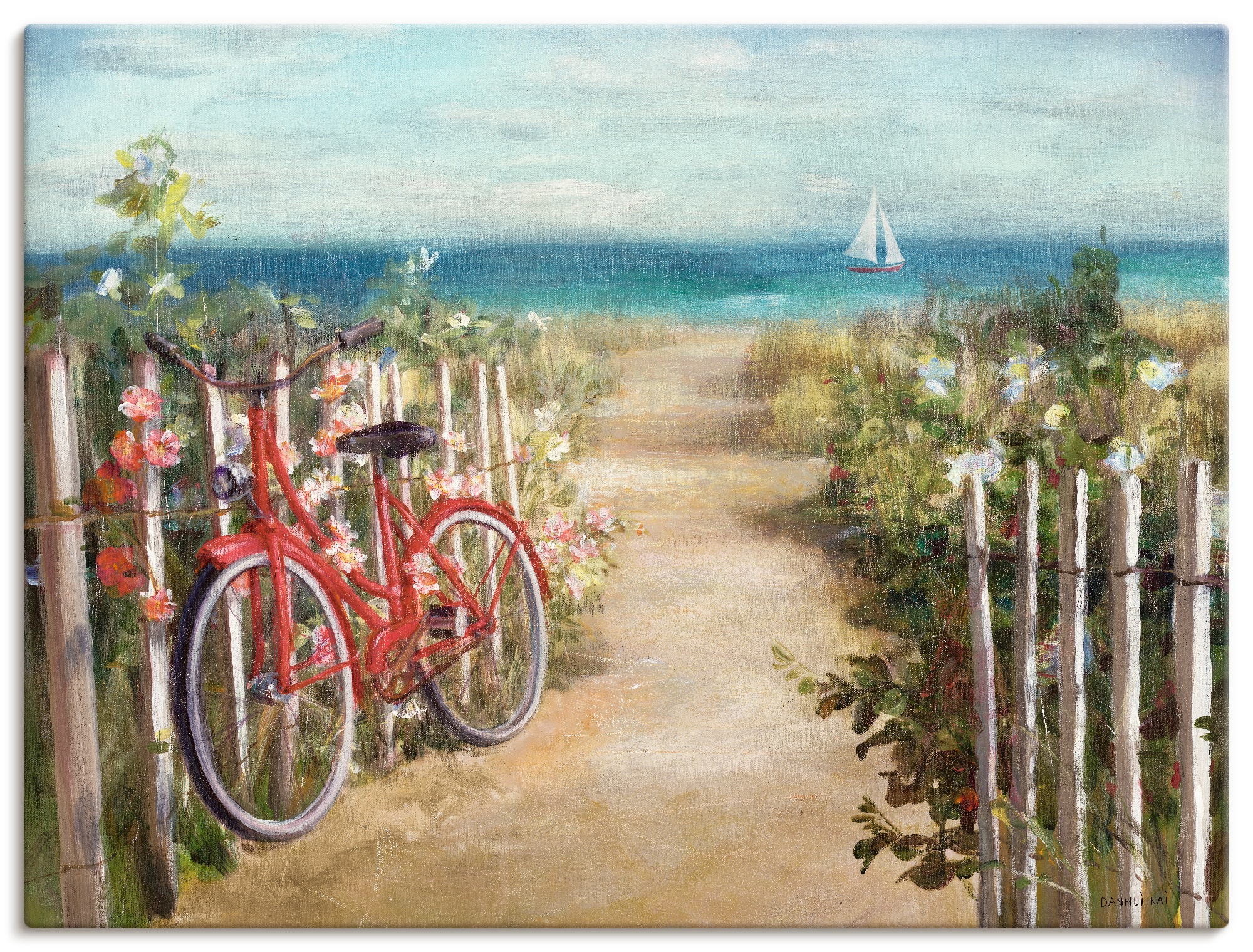 Artland Wandbild »Sommerfahrt« Fahrräder 1 Stk. tlg. als Leinwandbild, Post günstig online kaufen