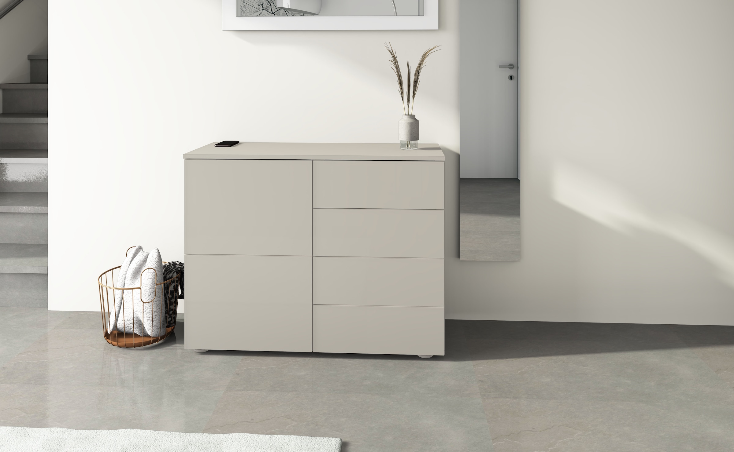 borchardt Möbel Kommode »Rova, Sideboard Breite 93 cm« Push-To-Open, verstellbare Einlegeböden, viel Stauraum, Breite 93cm