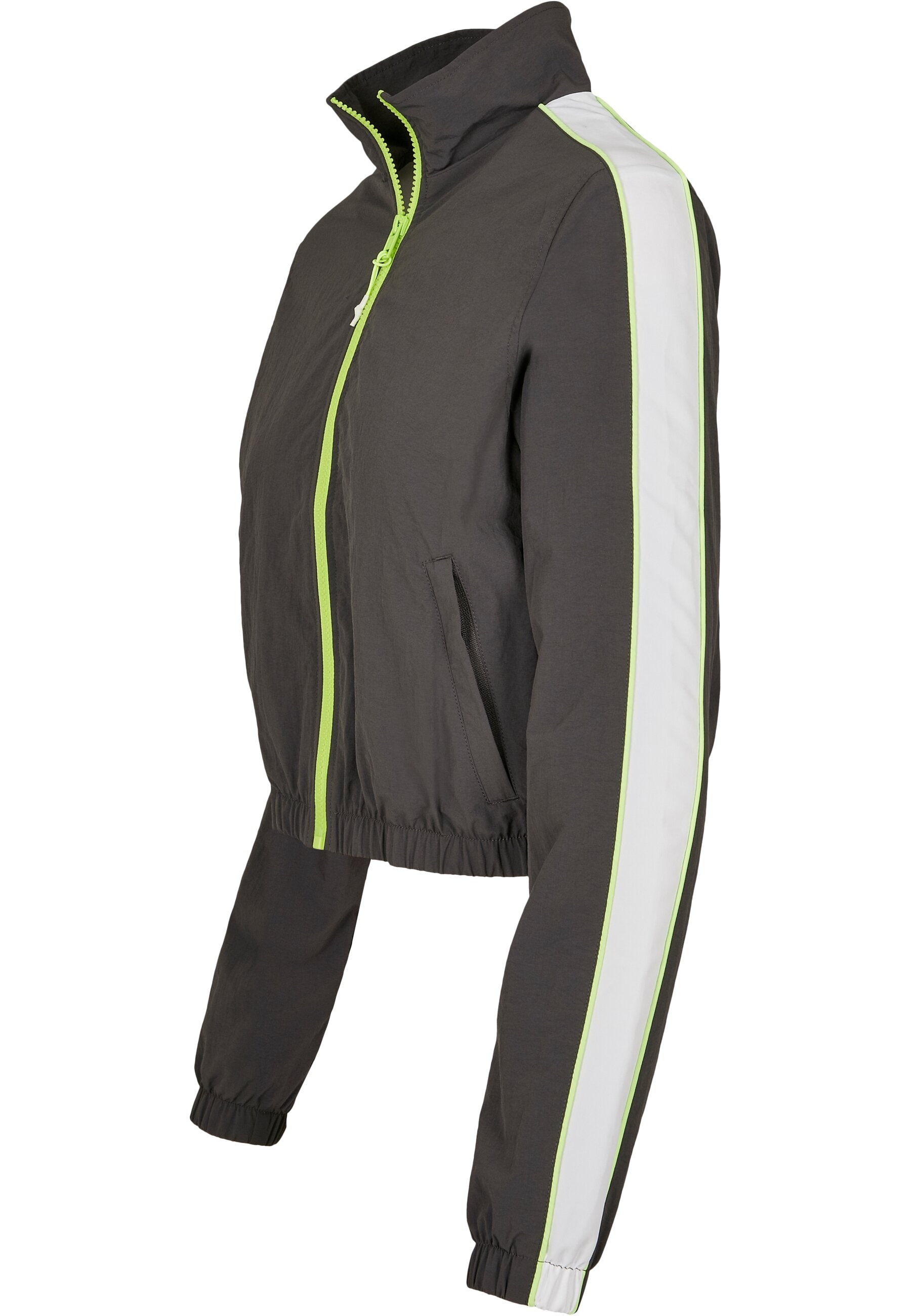 URBAN CLASSICS Allwetterjacke »Urban Classics Damen Ladies Short Piped Track Jacket« 1 Stk. tlg. ohne Kapuze