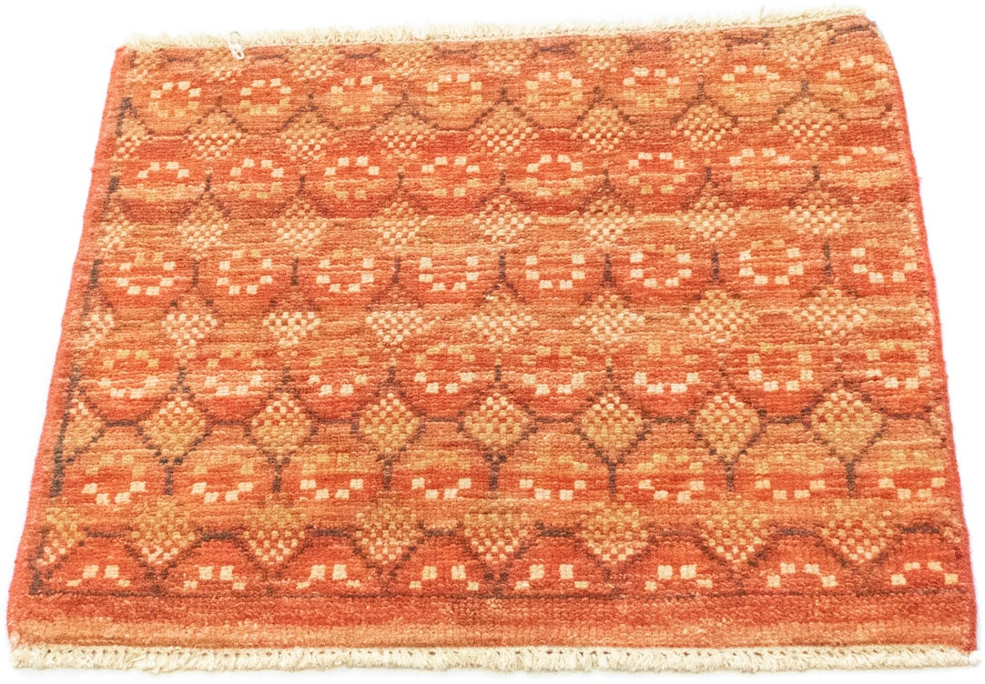 morgenland Wollteppich »Designer Teppich handgeknüpft orange«, quadratisch, günstig online kaufen