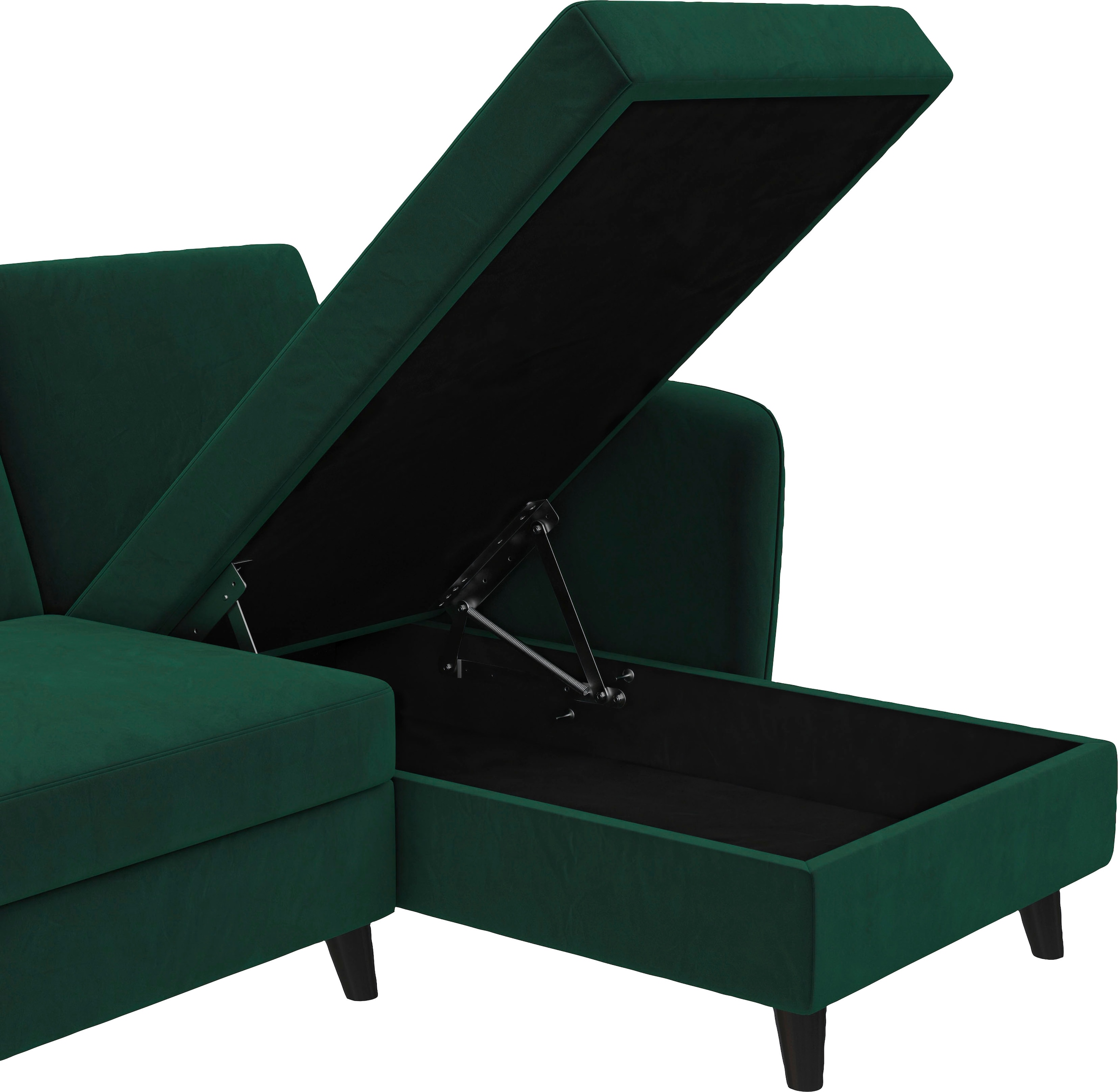 Dorel Home Ecksofa »Perry, L-Form,«, Rückenlehne, verschiedene Farbvarianten, Sitzhöhe 43 cm, Breite 219 cm