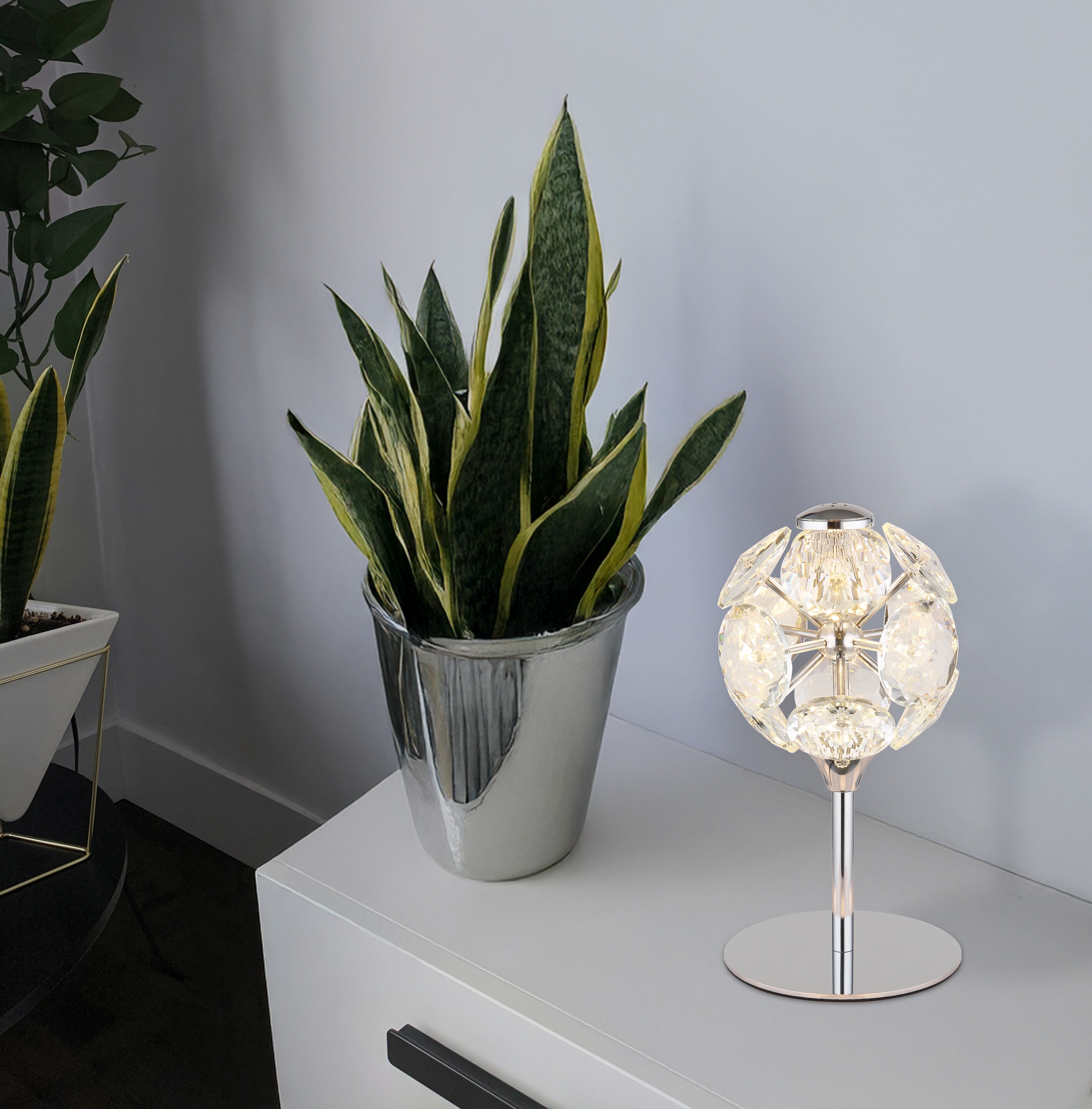 GLOBO LIGHTING Tischleuchte »VIRINA« LED-Modul 1 Stk. Warmweiß Tischlampe Nachttischlampe Deko-Tischleuchte Schlafzimmer