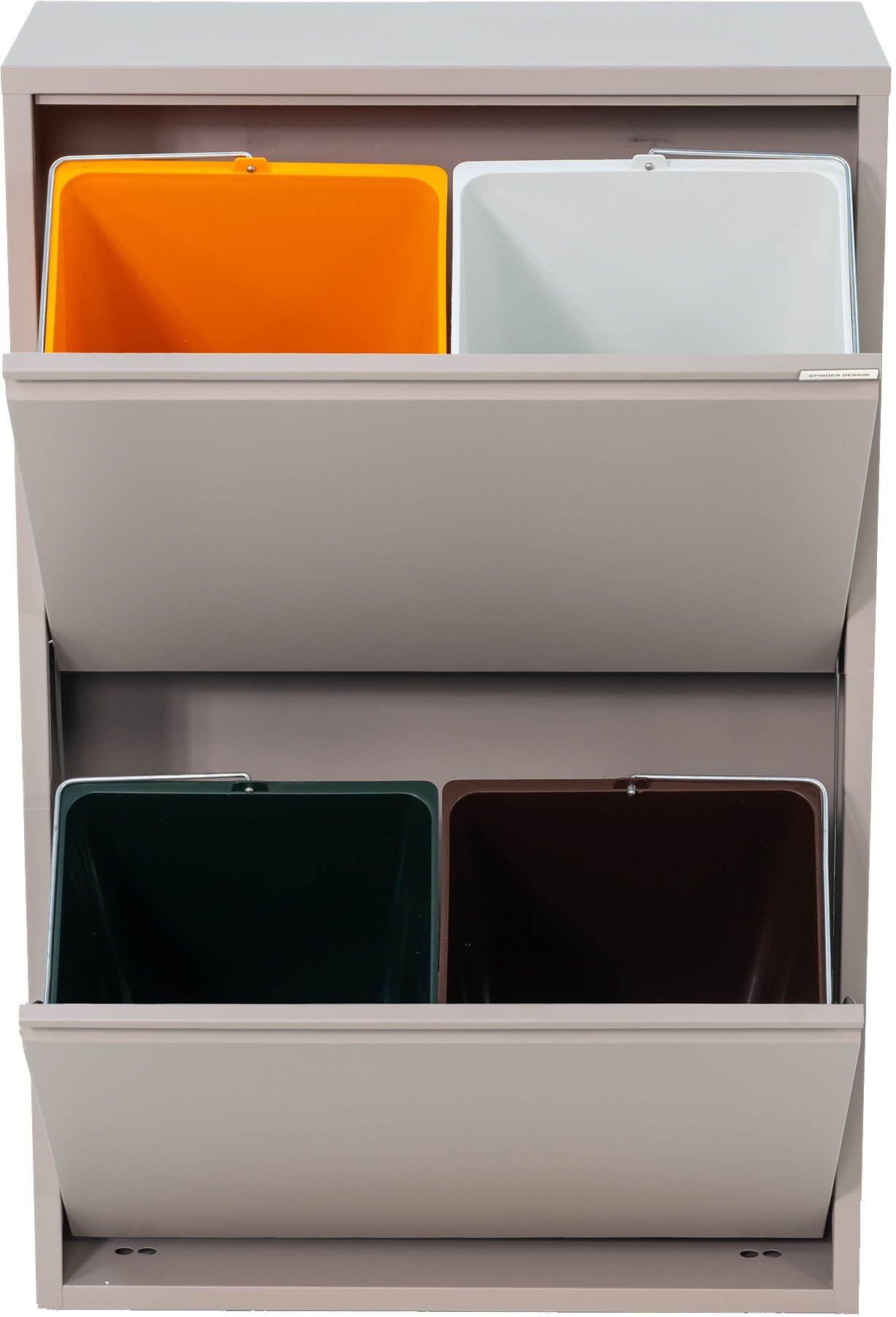 Spinder Design Mülltrennsystem »GIGI 4« Stahl-Abfalltrennsystem mit 4x 18,5-Liter-Inneneimern