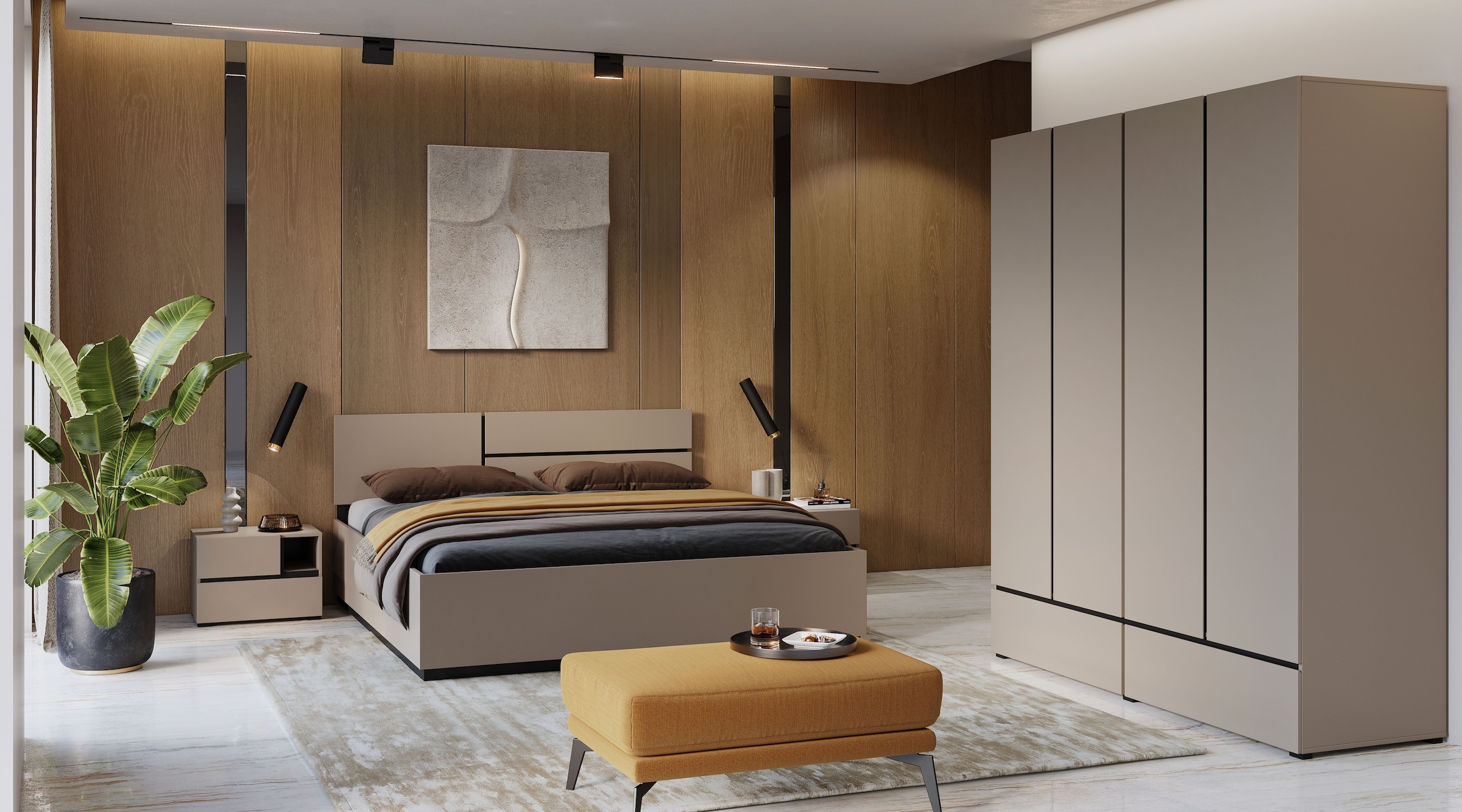 OTTO home Schlafzimmer-Set »Cross, moderne, grifflose Optik, FSC-zertifizie günstig online kaufen