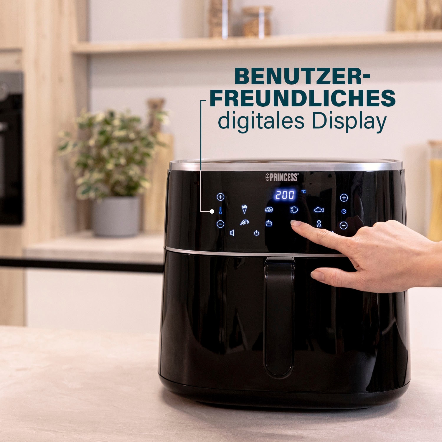 PRINCESS Heißluftfritteuse »182254 – Füllmenge des Behälters variierbar – 8 L«, 1800 W, Fassungsvermögen 8 l