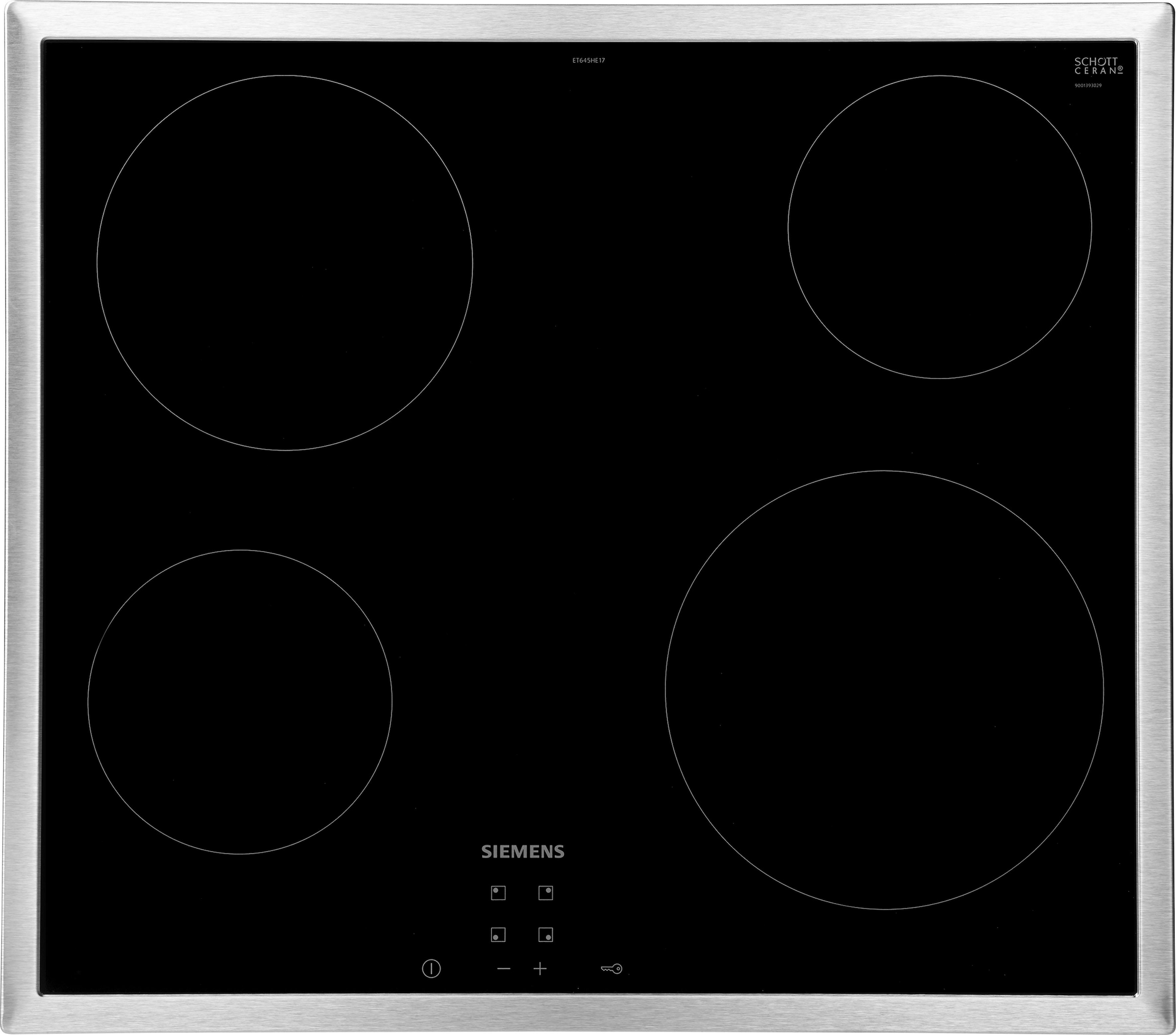 SIEMENS Elektro-Kochfeld von SCHOTT CERAN®, ET645HE17, mit Funktionsdisplay