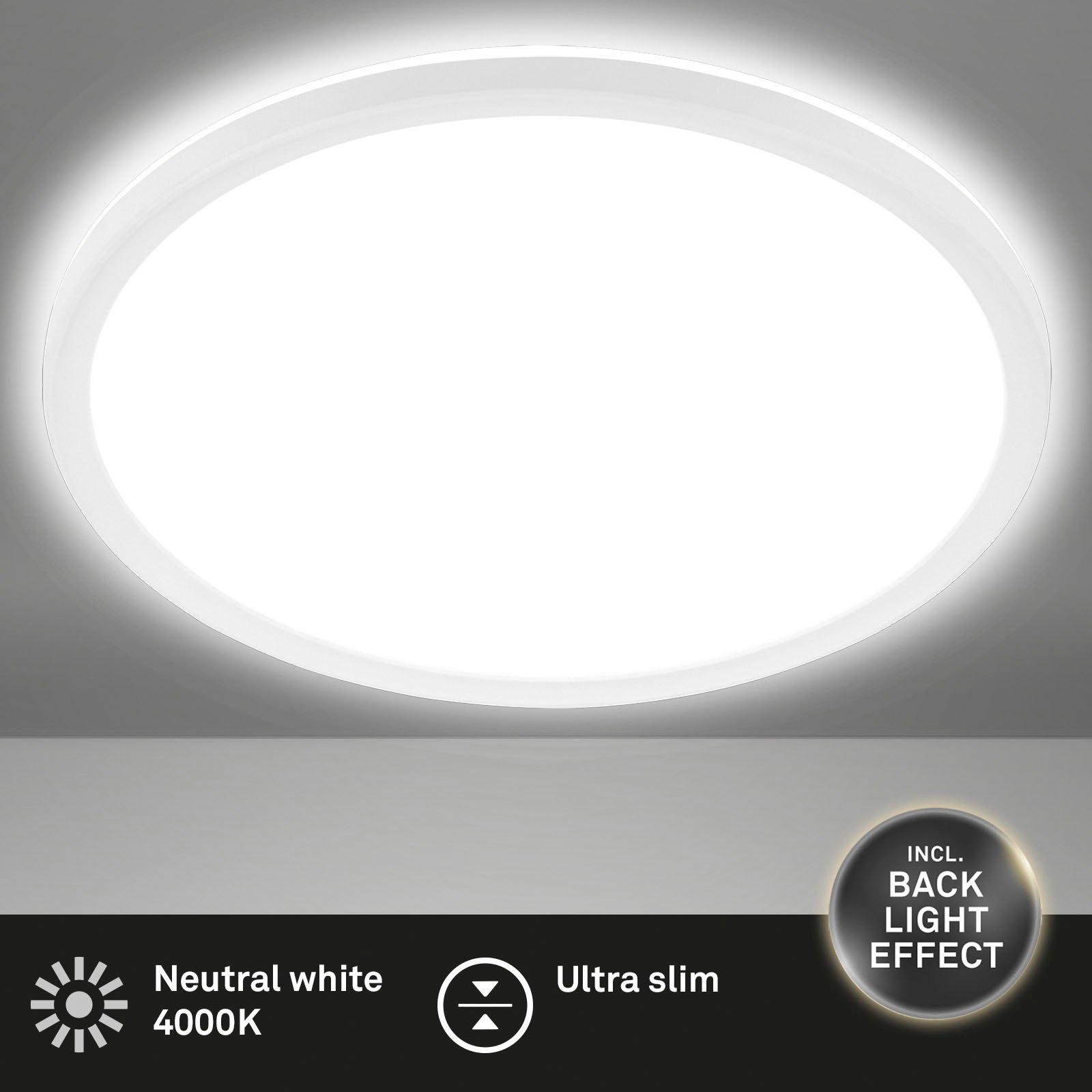 Briloner Leuchten LED Deckenleuchte »7157416 SLIM«, Leuchtmittel LED-Board | LED fest integriert, Deckenlampe, 42x2,9cm, Weiß, 22W, Wohnzimmer, Schlafzimmer, Küche