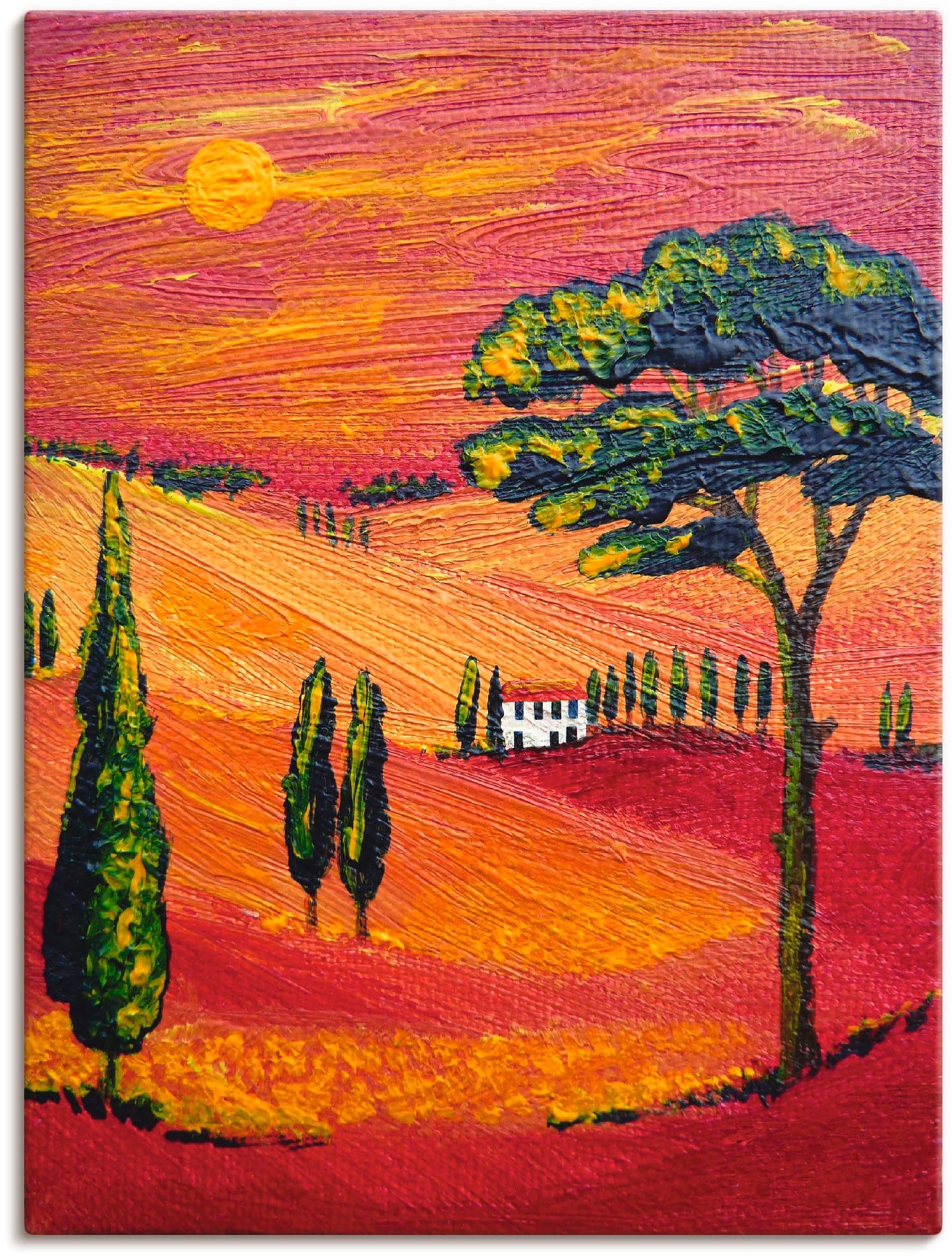 Artland Leinwandbild »Irgendwo in der Toskana/Toscana« Sonnenaufgang & -unt günstig online kaufen