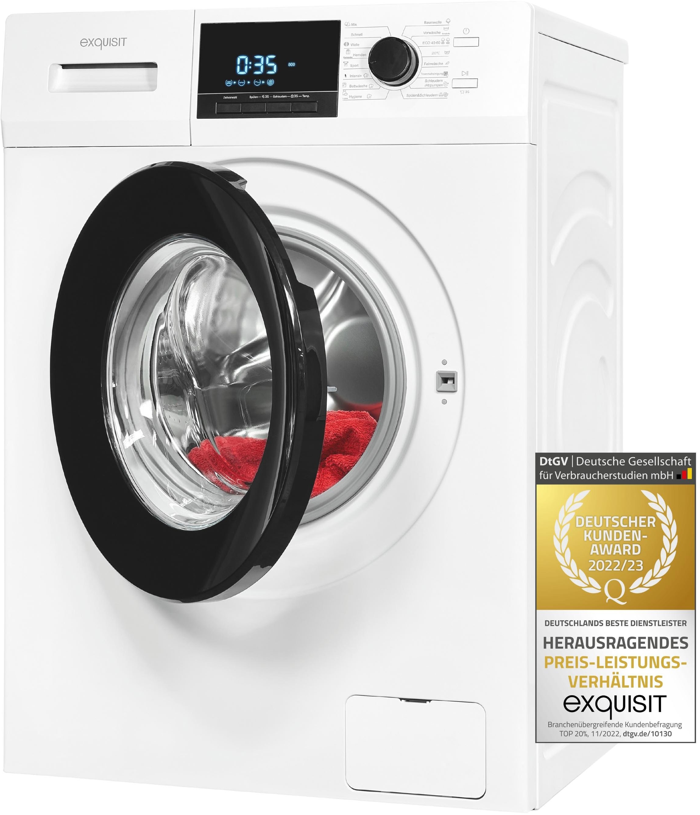 exquisit Waschmaschine »WA8214-340A«, 8 kg, 1400 U/min, Aquastop-Schlauch