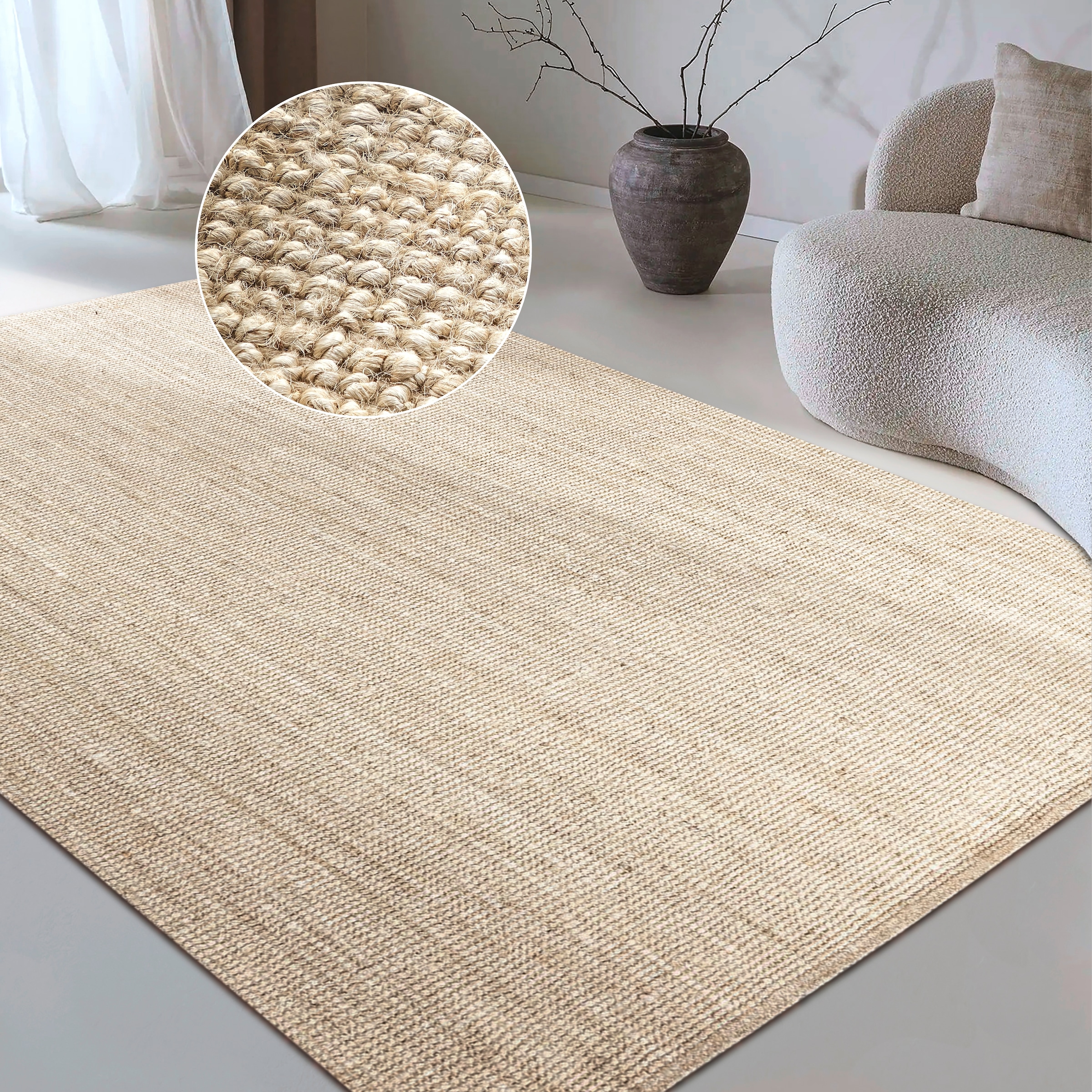 Home affaire Teppich »Avot Juteteppich«, rechteckig, 10 mm Höhe, 100% Jute, günstig online kaufen