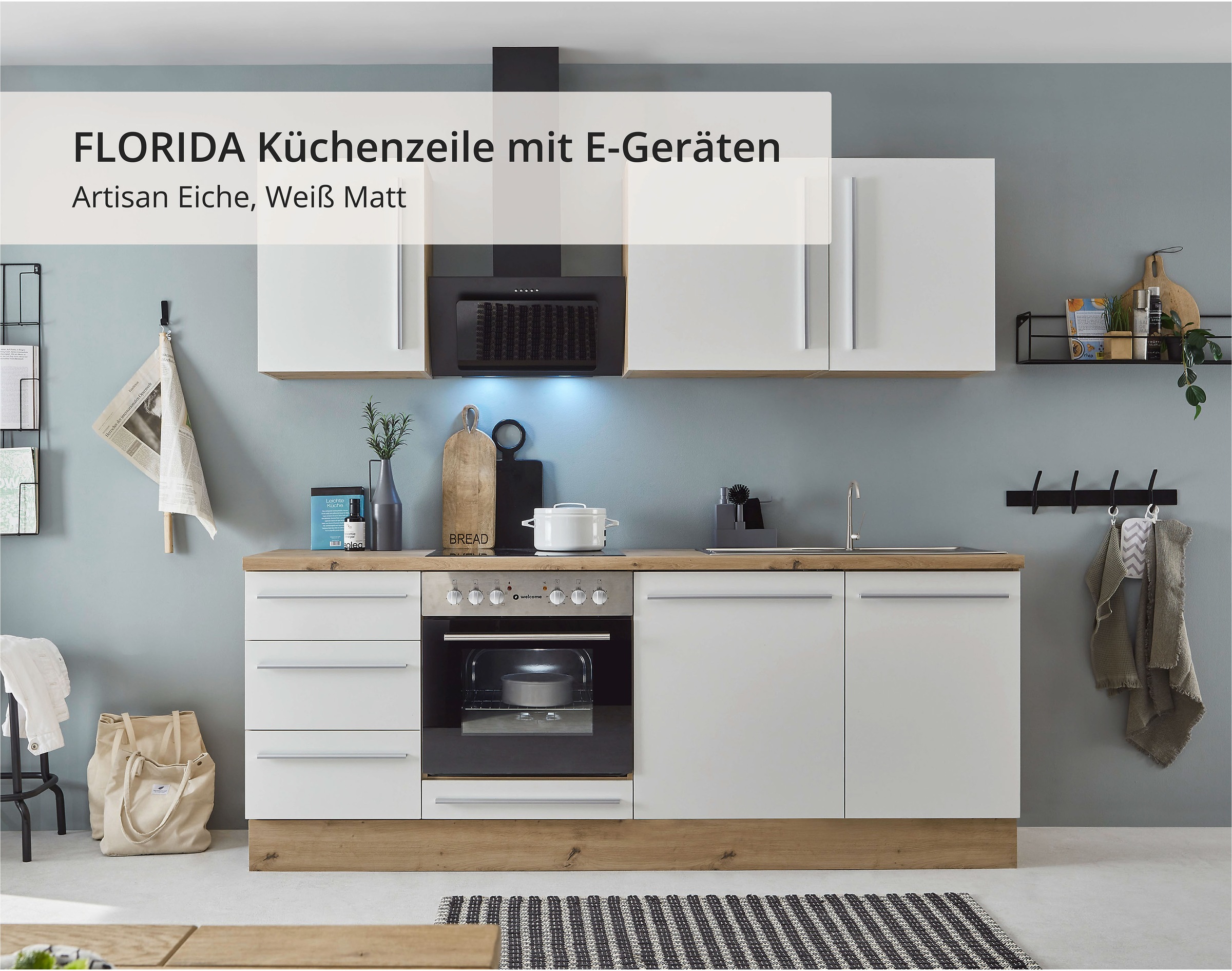 KOCHSTATION Küchenzeile »KS-Florida mit 38mm starker Arbeitsplatte« Breite günstig online kaufen