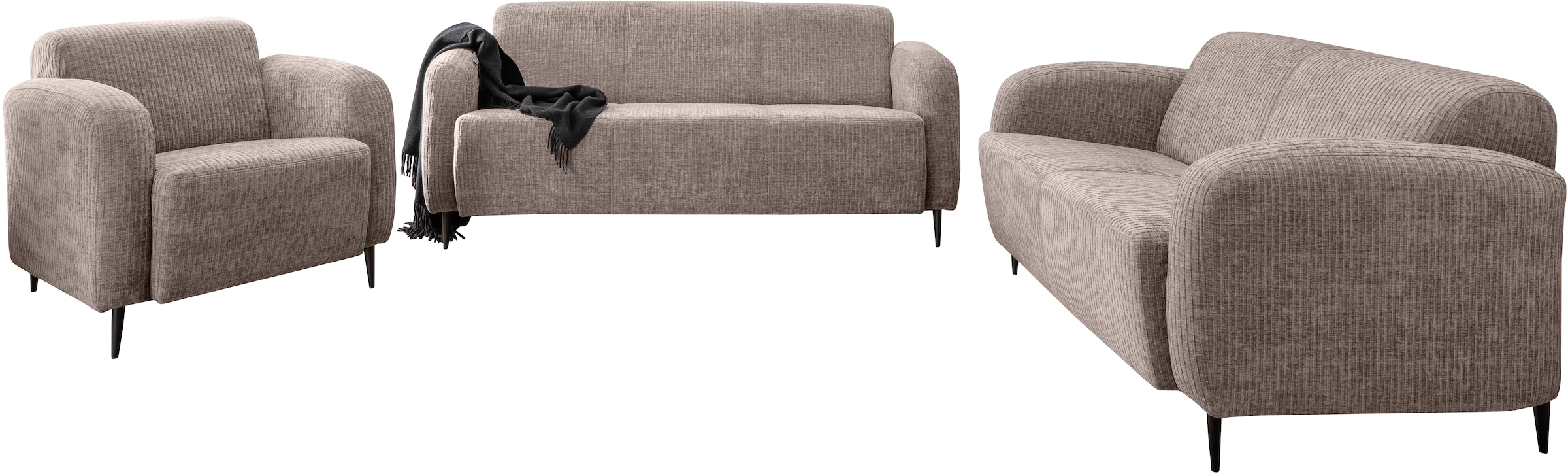 INOSIGN Polstergarnitur »Marone« Set, 3-Sitzer, 2-Sitzer, Sessel, 3 Stk. tl günstig online kaufen