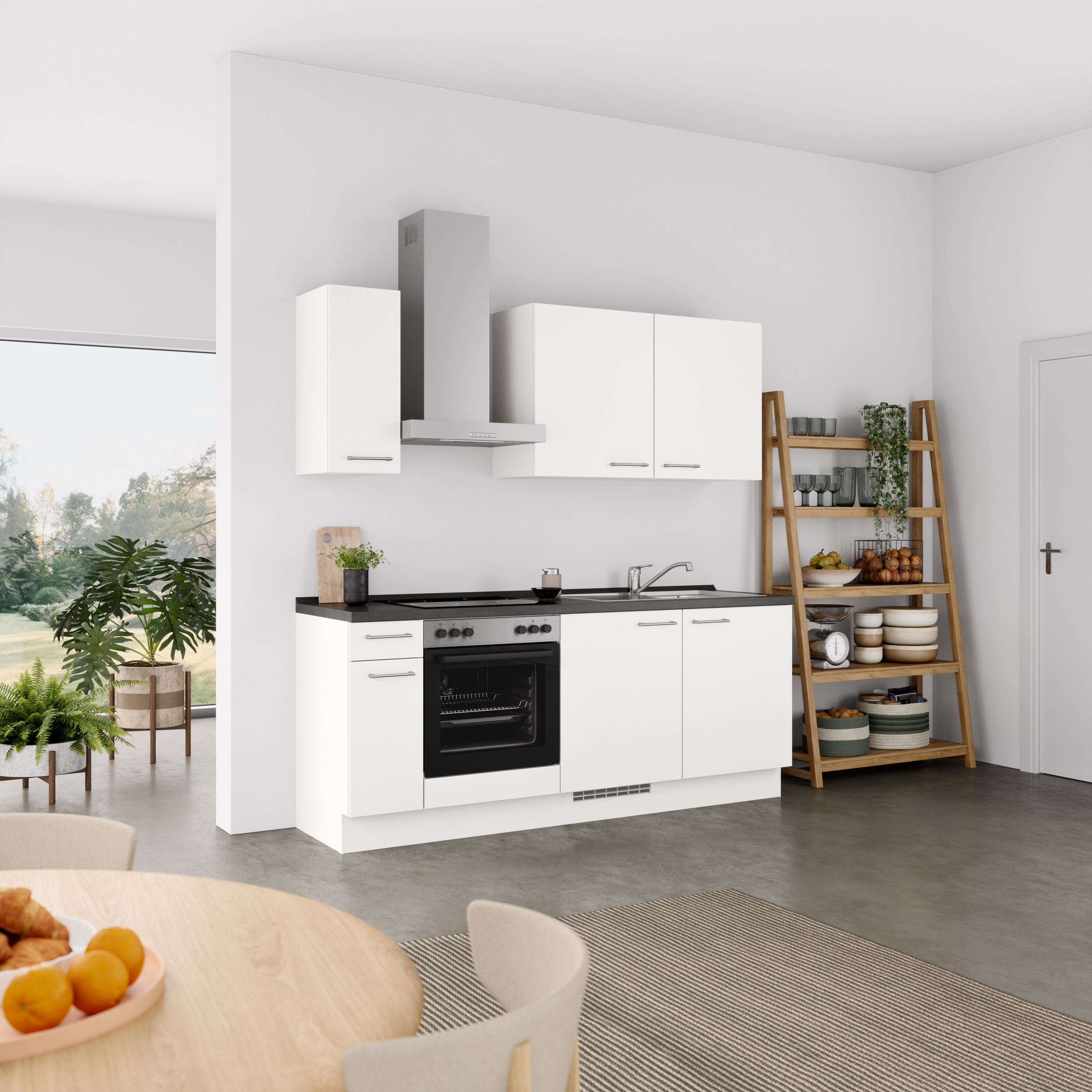 nobilia® Küchenzeile »"Laser I"«, vormontiert, Ausrichtung wählbar, Breite 210 cm, wahlw. mit E-Geräten