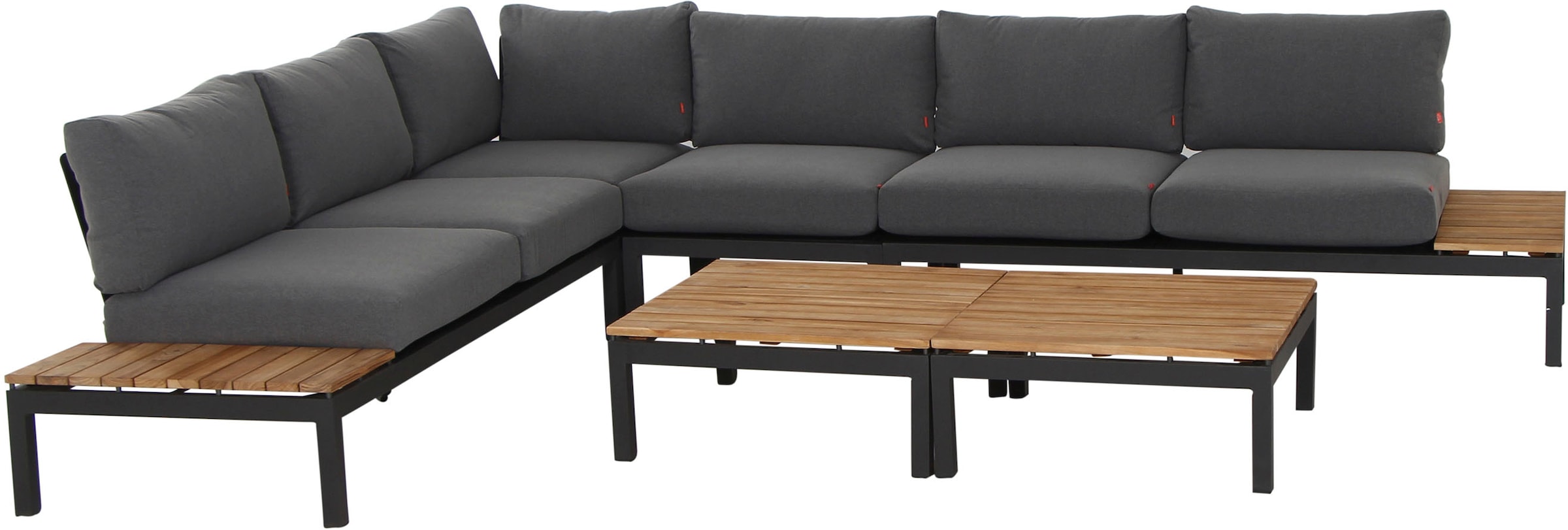 Siena Garden Gartenlounge-Set »Alvida«, (Set, 15 tlg.), best. aus 2 Sofas, 1 Ecksofa, 1 Tisch und 12 Kissen