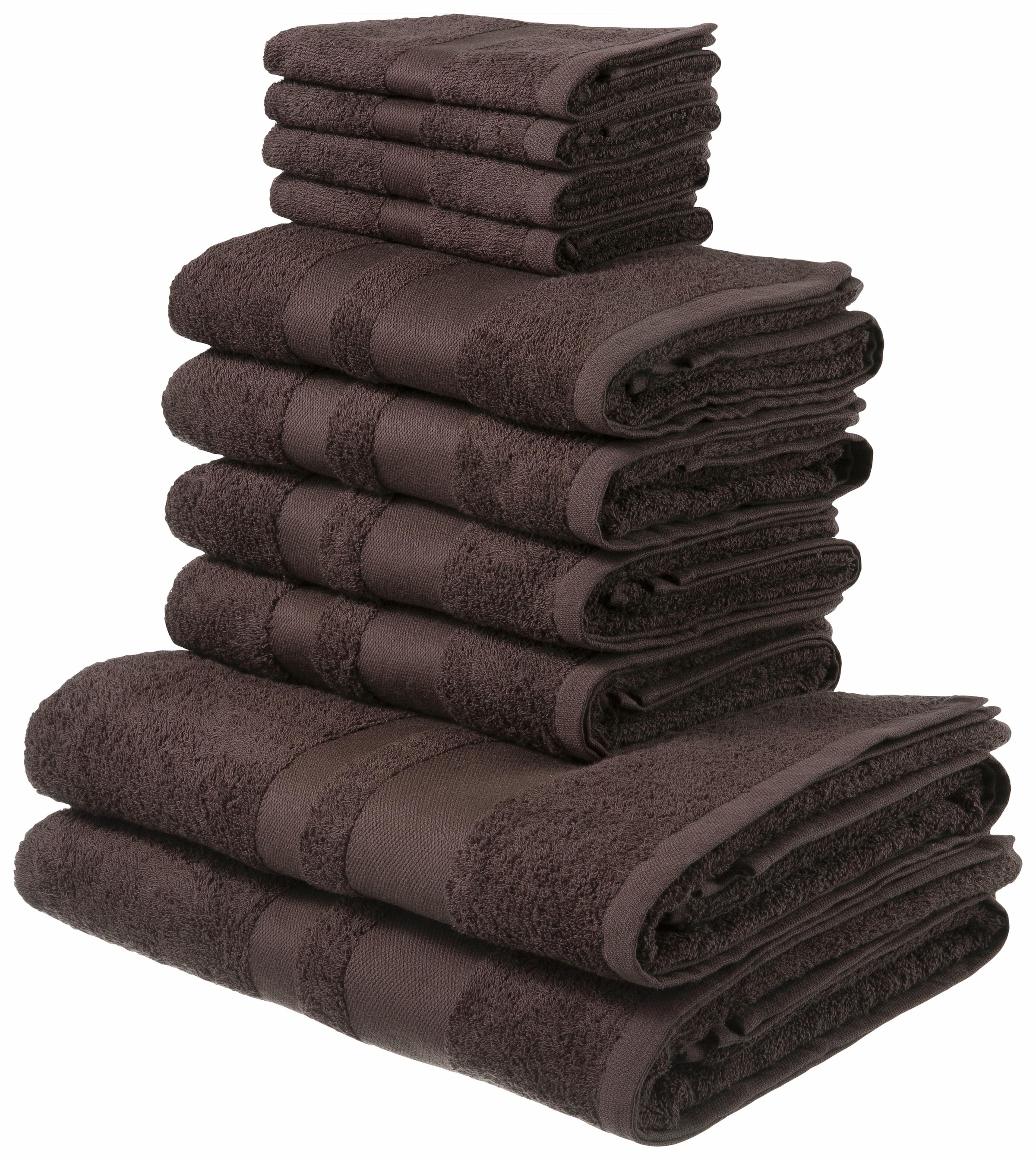 Handtuch mit tlg., Online-Shop Baumwolle Walkfrottee, 100% my »Vanessa«, einfarbiges Handtuch-Set 10 bestellen Set im Handtücher Set, aus home Bordüre,