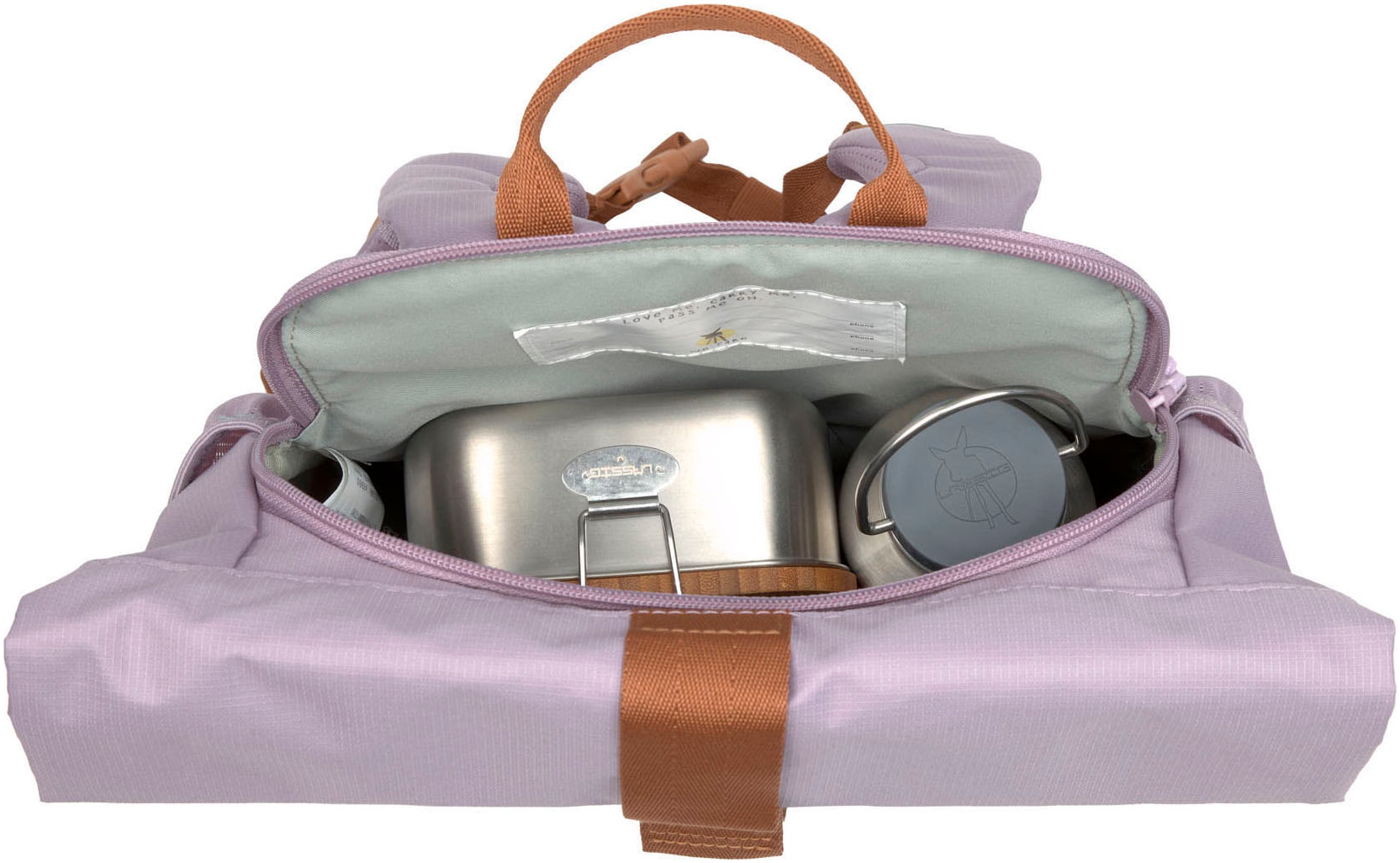 LÄSSIG Kinderrucksack »Little Gang, Mini Rolltop Backpack, lilac« Reflektoren aus recycelten PET-Flaschen