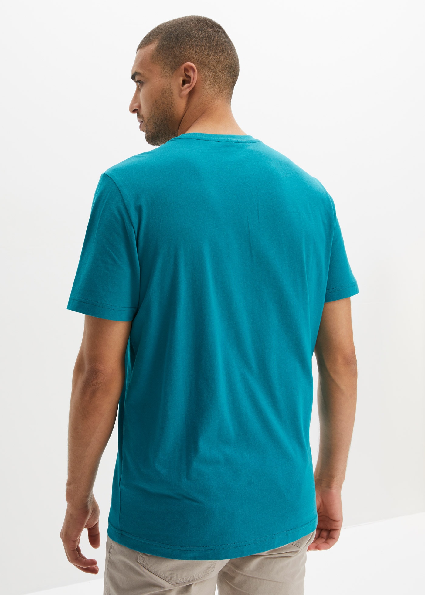 bonprix T-Shirt Packung, 2 Regular Fit Passform, Kurzarm-Design, aus Baumwolle