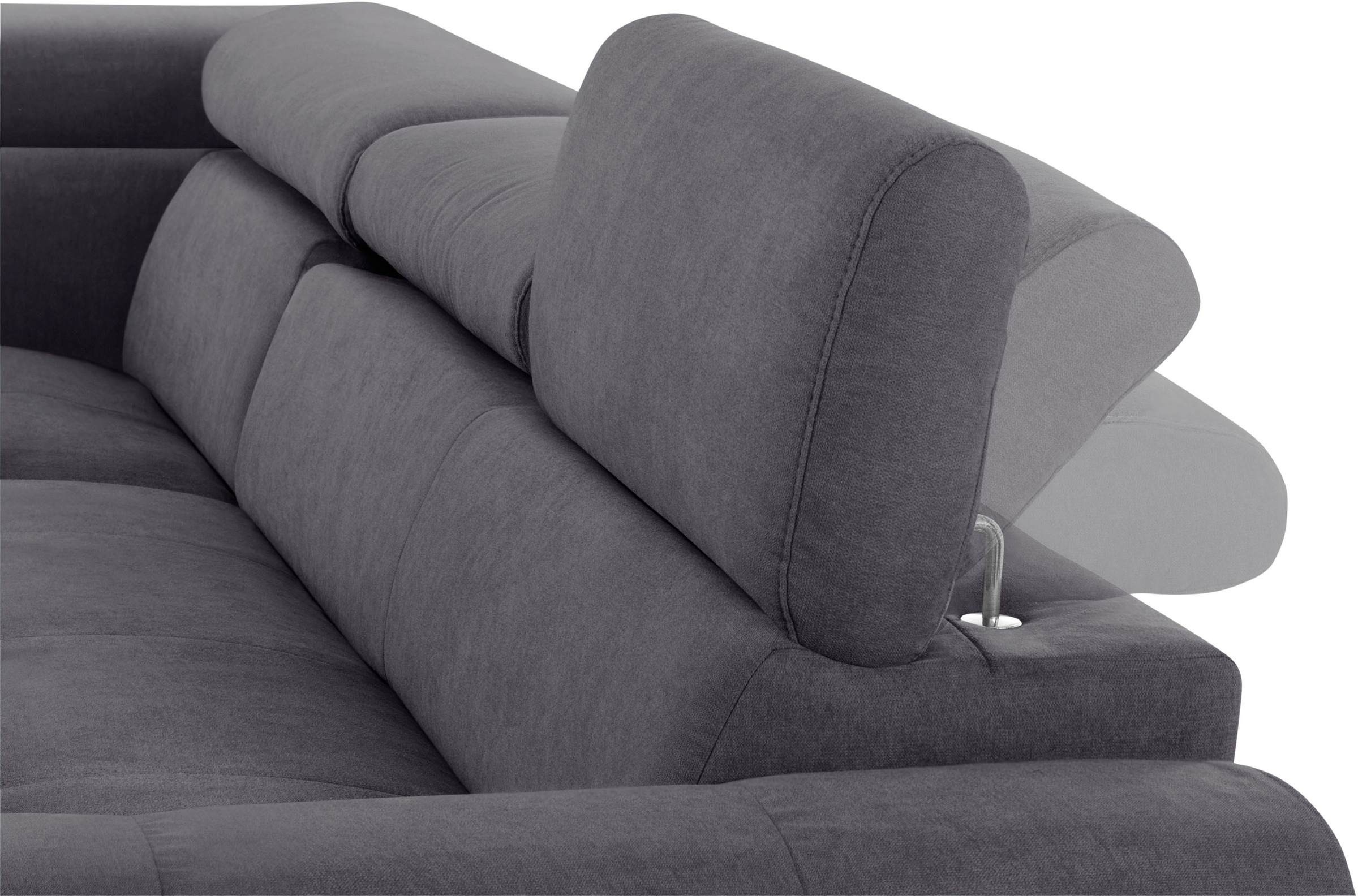COTTA Ecksofa »Mia L-Form mit 3 Zierkissen«, wahlweise mit Bettfunktion, Bettkasten, Beleuchtung & Wireless-Charger
