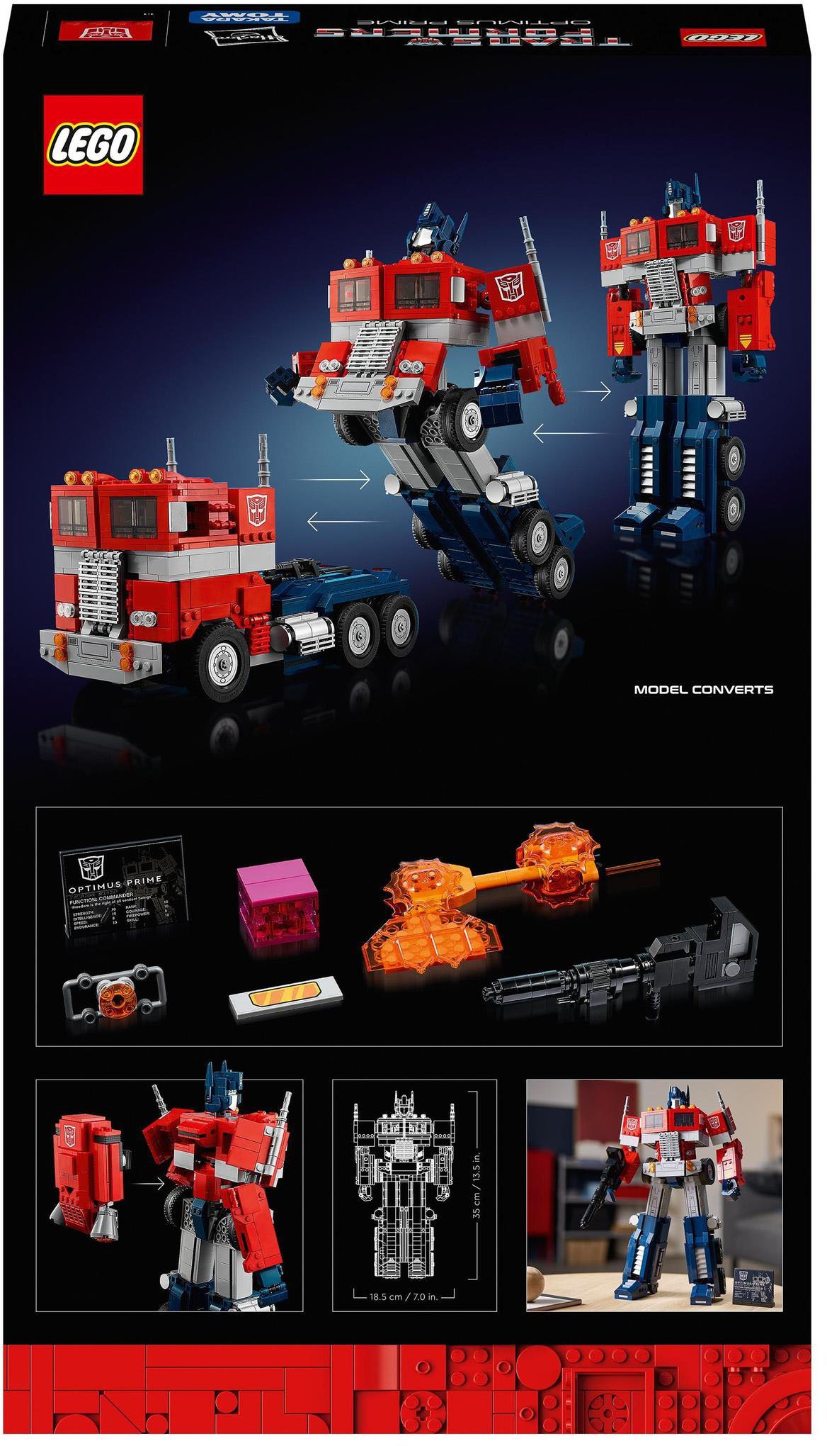 LEGO® Konstruktionsspielsteine »Optimus Prime (10302), LEGO® Icons«, (1508 St.), Made in Europe