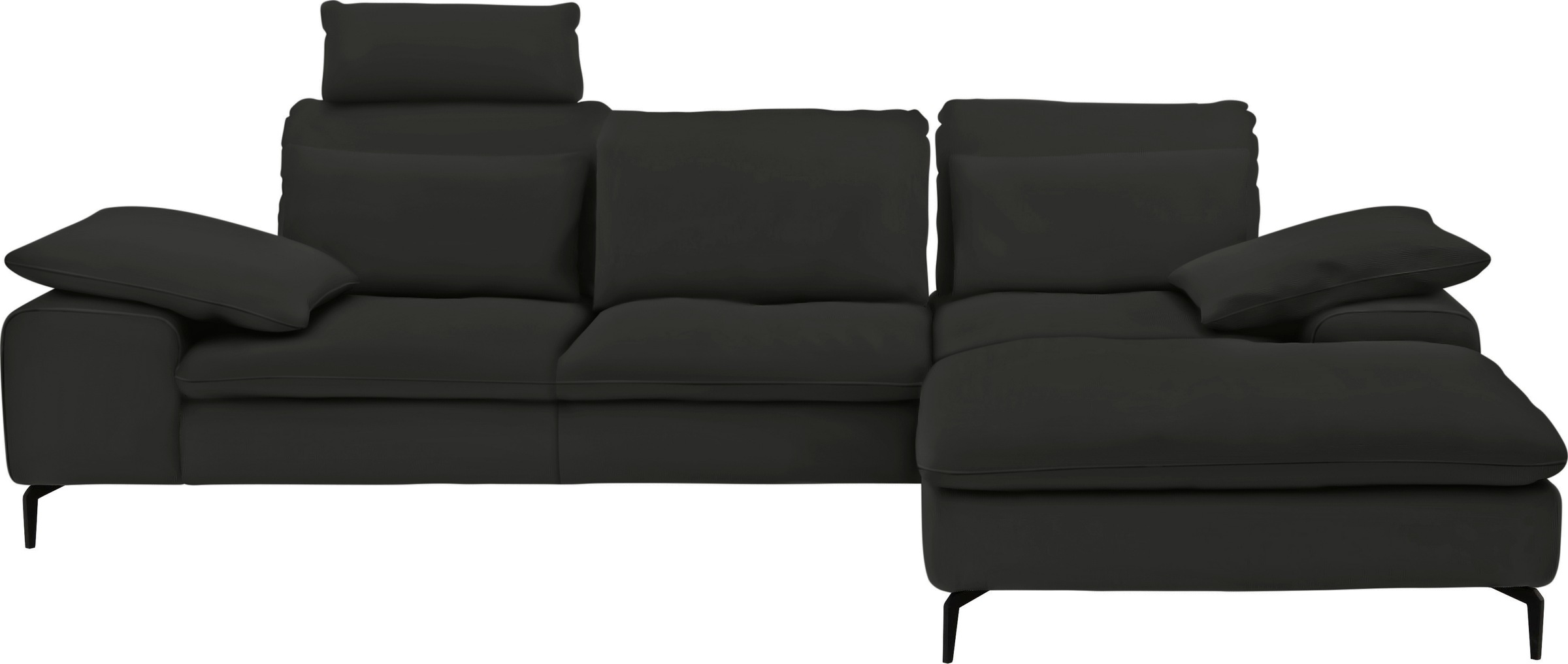 W.SCHILLIG Ecksofa »valentinoo, Designsofa, bequem, elegant und zeitlos, L-Form«, (Set), inklusive Hocker, mit Sitztiefenverstellung, Breite 299 cm