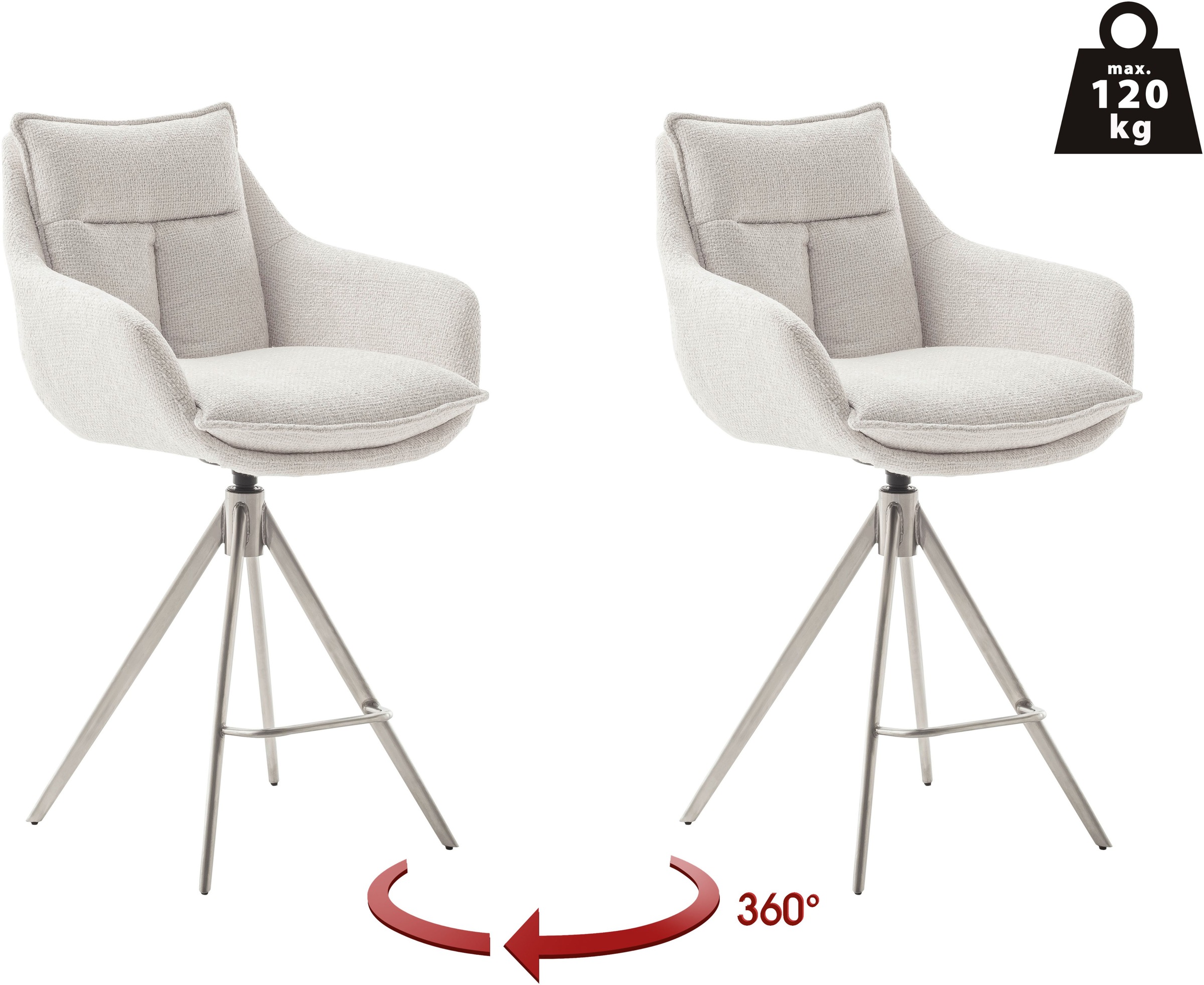 MCA furniture Bistrostuhl »Parker Tresenstuhl mit Armlehnen Tresenhocker« ( günstig online kaufen