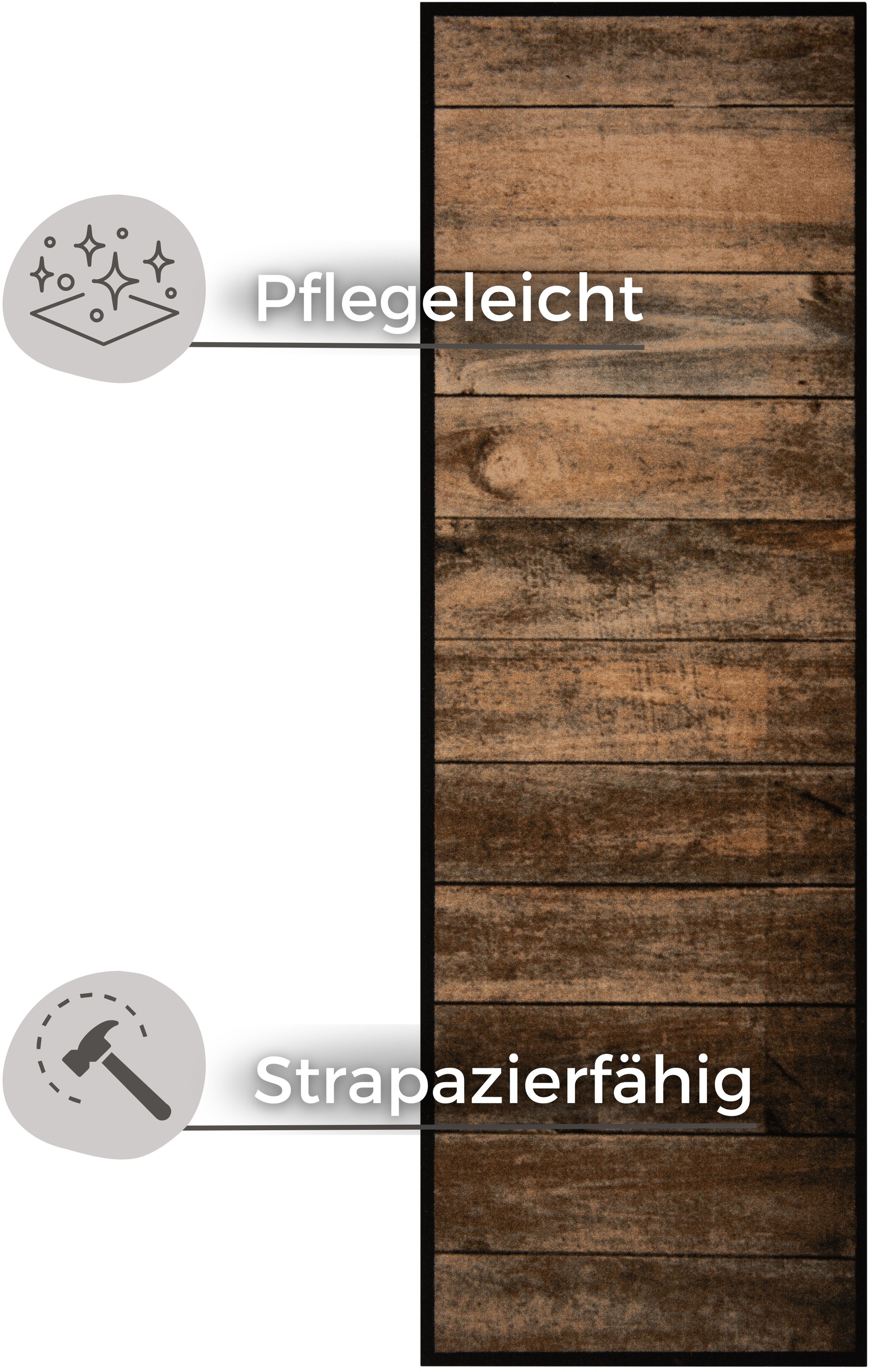 HANSE Home Küchenläufer »Wood«, rechteckig, 5 mm Höhe, Läufer, rutschfest, günstig online kaufen