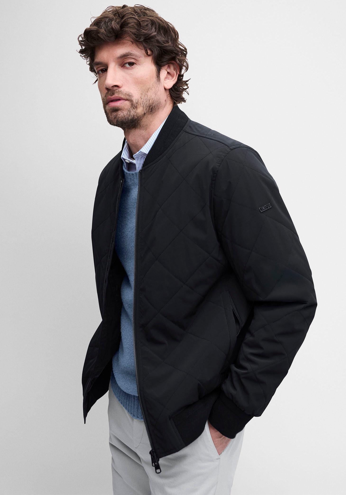 Cinque Blouson »CIRAPID_S« Regular Fit, 2-Wege-Zipper, Rippstrickkrage und Bündchen