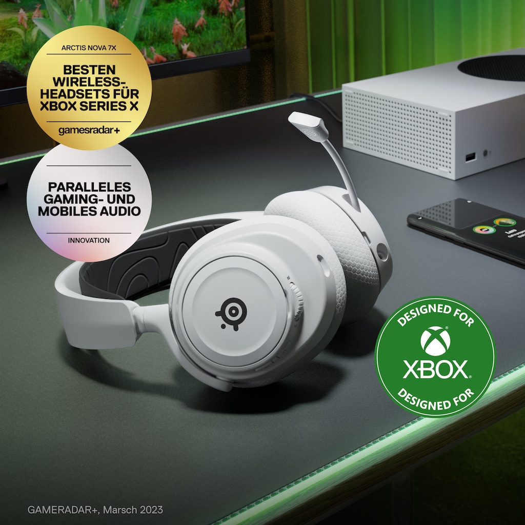 SteelSeries Gaming-Headset »Arctis Nova 7X White«, Noise-Cancelling