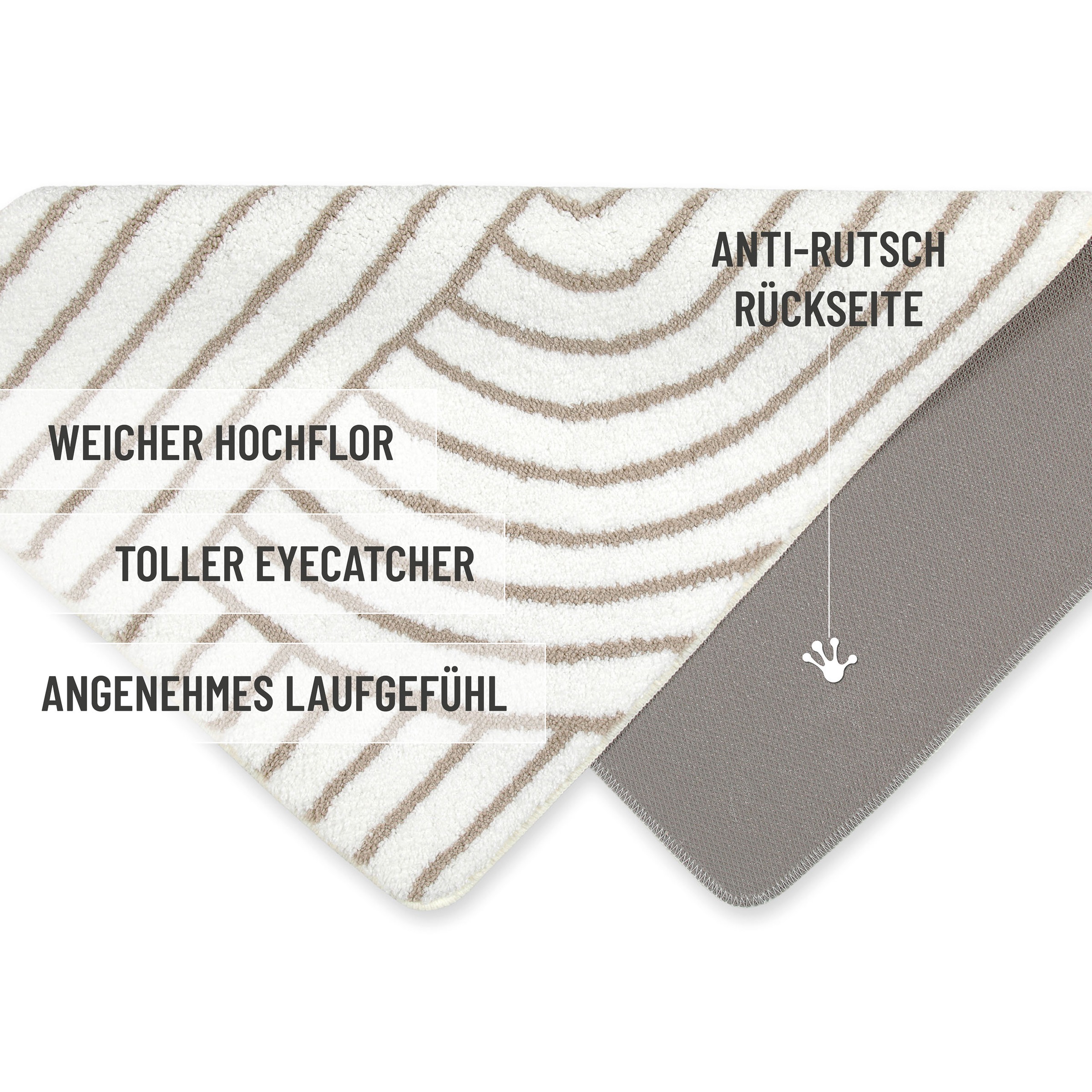 Wecon home Basics Badematte »Hilda«, waschbar, rutschfest, strapazierfähig, pflegeleicht mit Retro Muster
