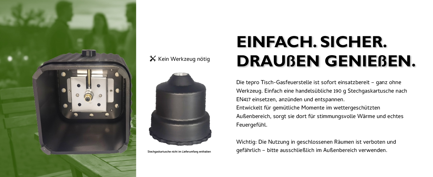 Tepro Feuerstelle »Tisch-Gasfeuerstelle mit Dekosteinen«