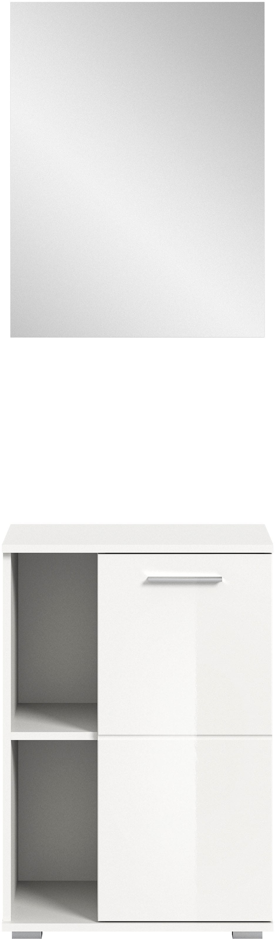 INOSIGN Garderoben-Set »Valge, Breite 55cm, 2-tlg. Set, best. aus: Schuhschrank und Spiegel«, (2 St.), Garderobenkombination, Dielen Set, Flur Set, Kombination