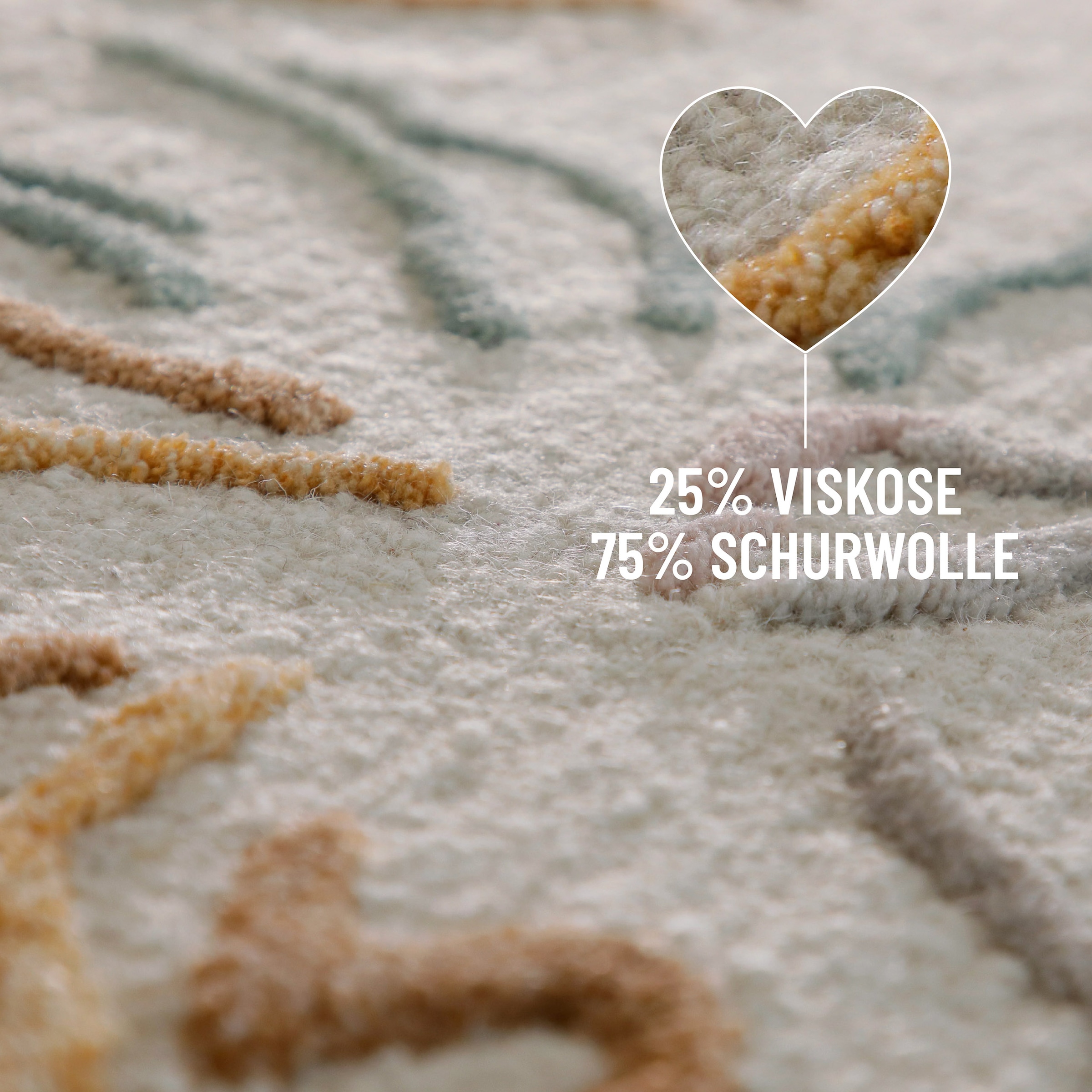 Wecon home Teppich »Vee« rechteckig 10 mm Höhe Wollteppich, floral, hochwertig, pflegeleicht, modern, handgetuftet