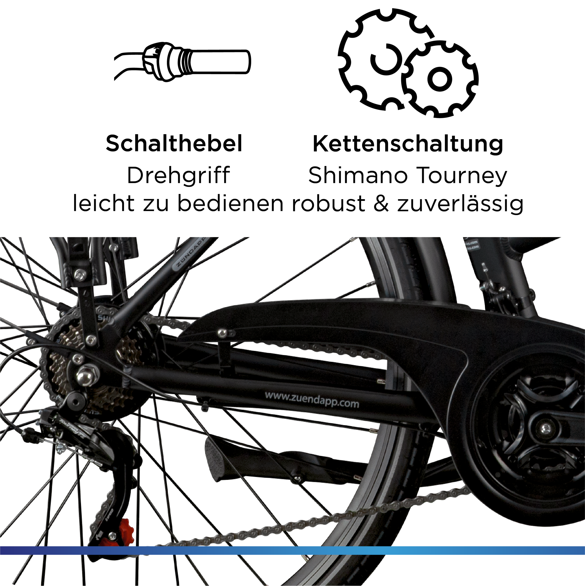 Zündapp »Z802 Damen« 21 Gang Shimano Tourney Schaltwerk Kettenschaltung Heckmotor 250 W Pedelec, Elektrofahrrad für Damen