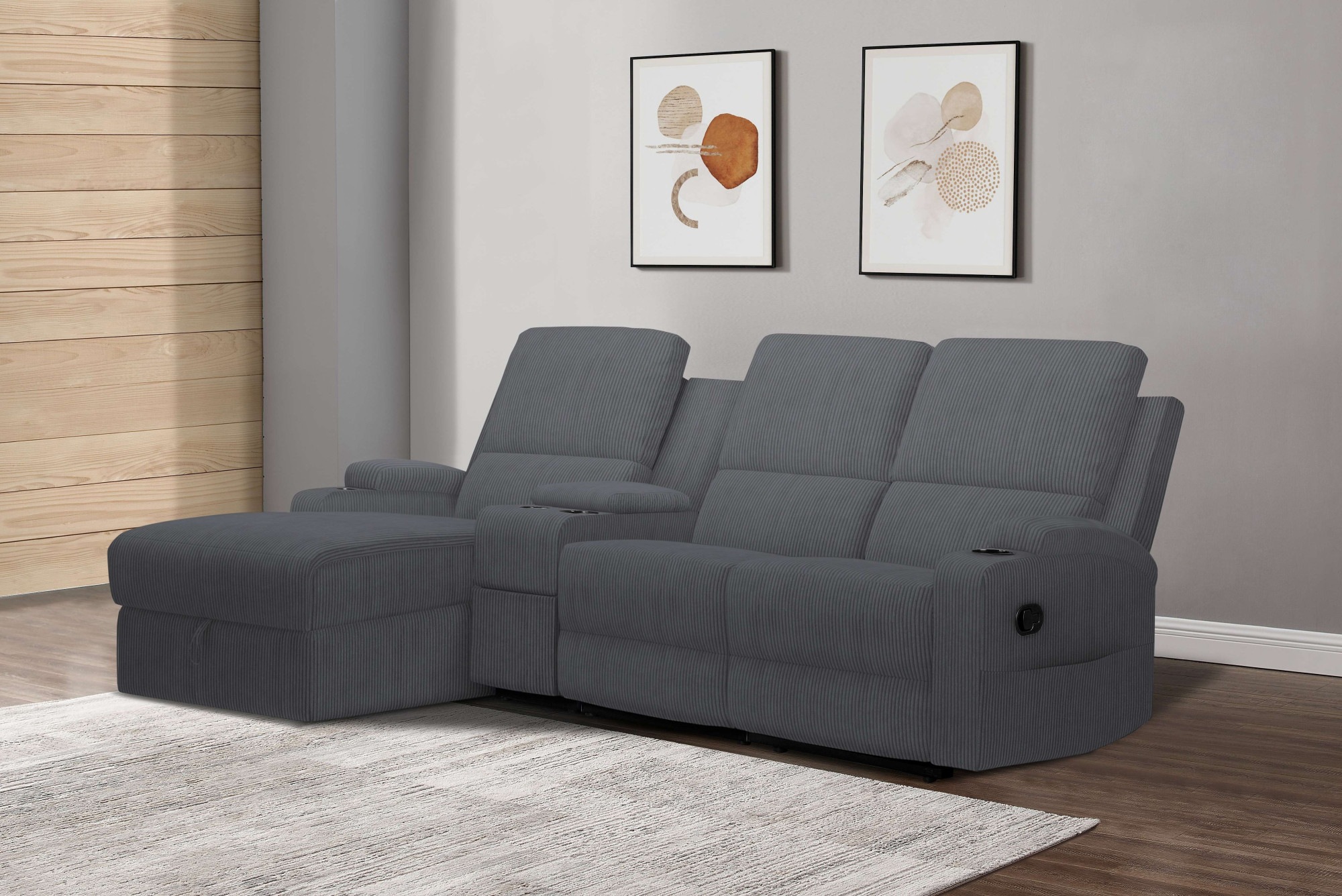 Home affaire Ecksofa »NAPORI Multimediasofa, 3er Kinosessel XXL, L-Form, Co günstig online kaufen