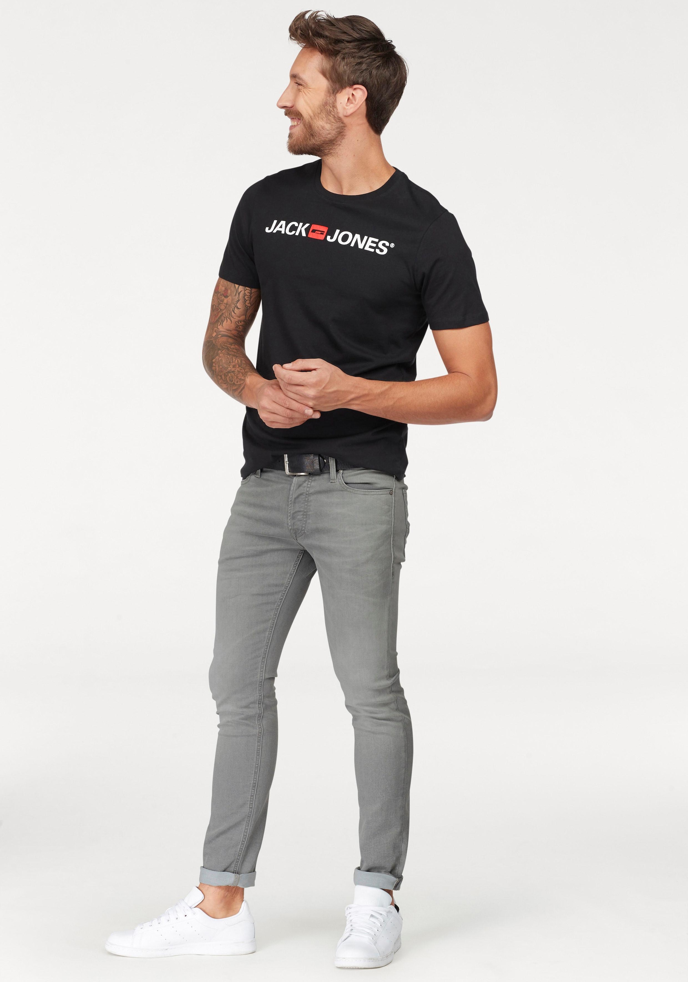 Jack & Jones T-Shirt »JJECORP   mit Print, vielseitig kombinierbar für den Alltag« Logodruck, modisch, regular fit, Baumwolle, Rundhals