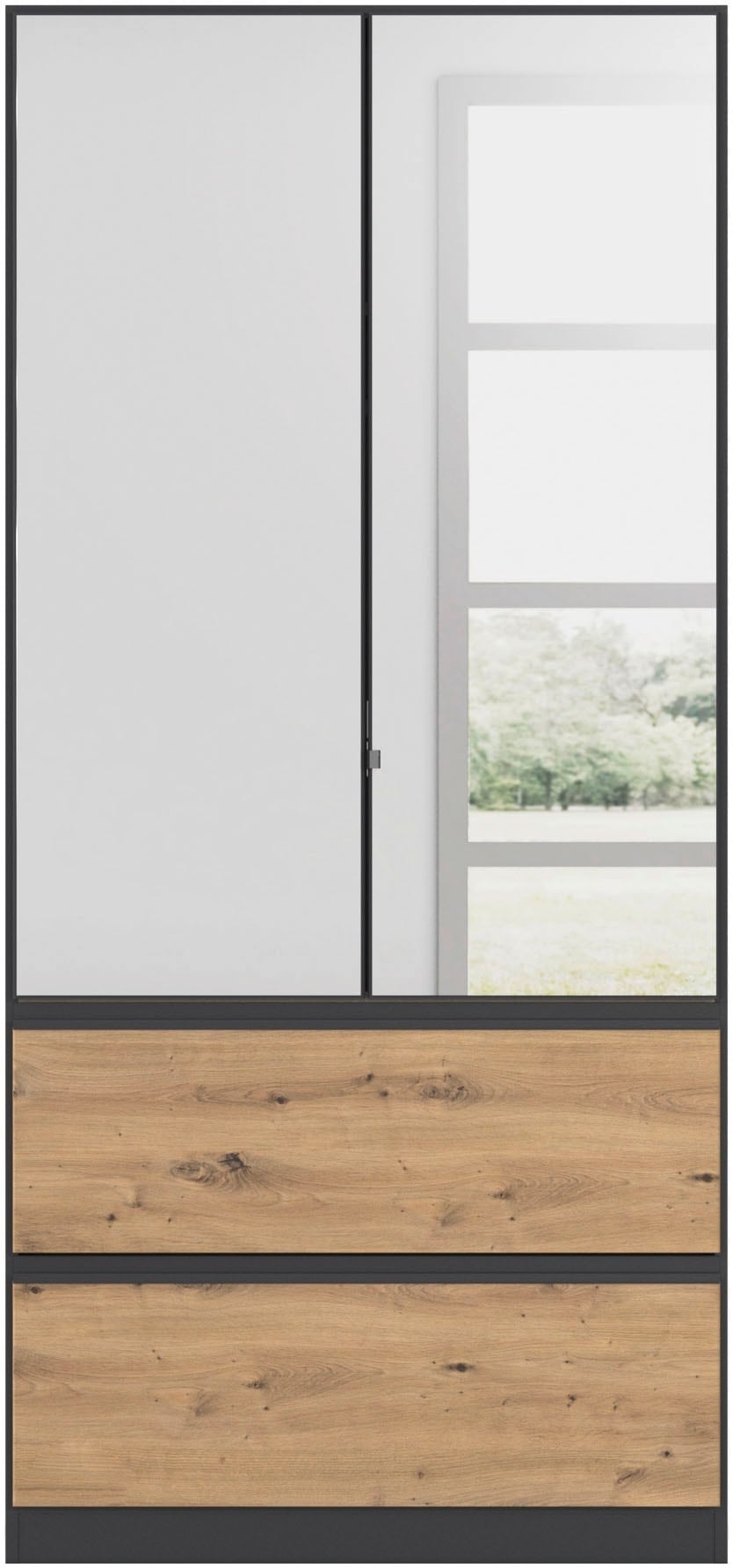 rauch Drehtürenschrank »Kleiderschrank Schrank Garderobe Wäscheschrank COSTA in 3 Breiten«, mit Spiegel, grifflose Front und Push-to-Open Funktion MADE IN GERMANY
