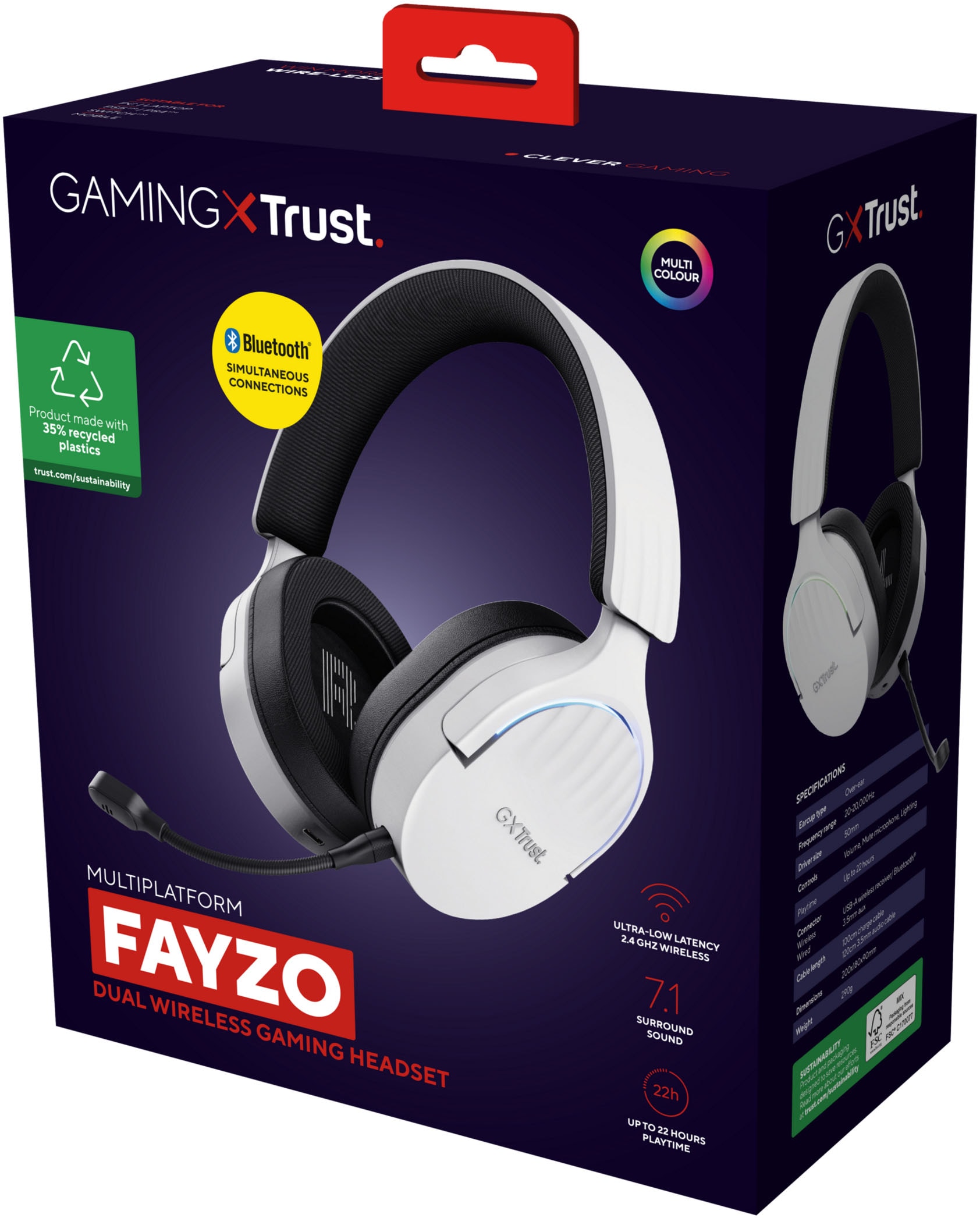 Trust Gaming-Headset »GXT491 Fayzo«, A2DP Bluetooth, Mikrofon abnehmbar-Noise-Cancelling